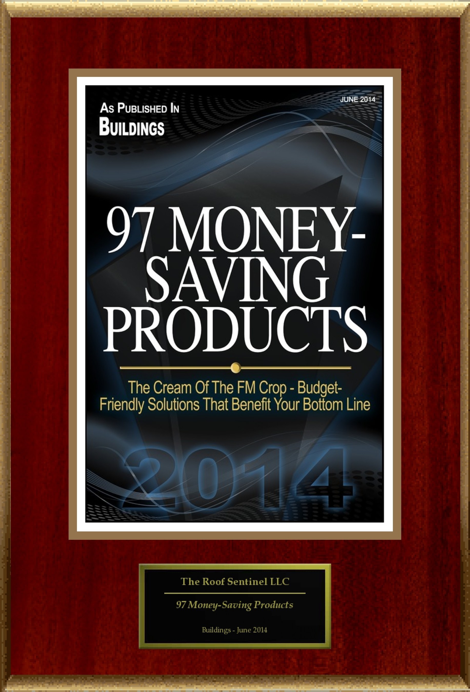 The Roof Sentinel LLC Selected For "97 Money-Saving Products" (PRNewsFoto/The Roof Sentinel LLC)