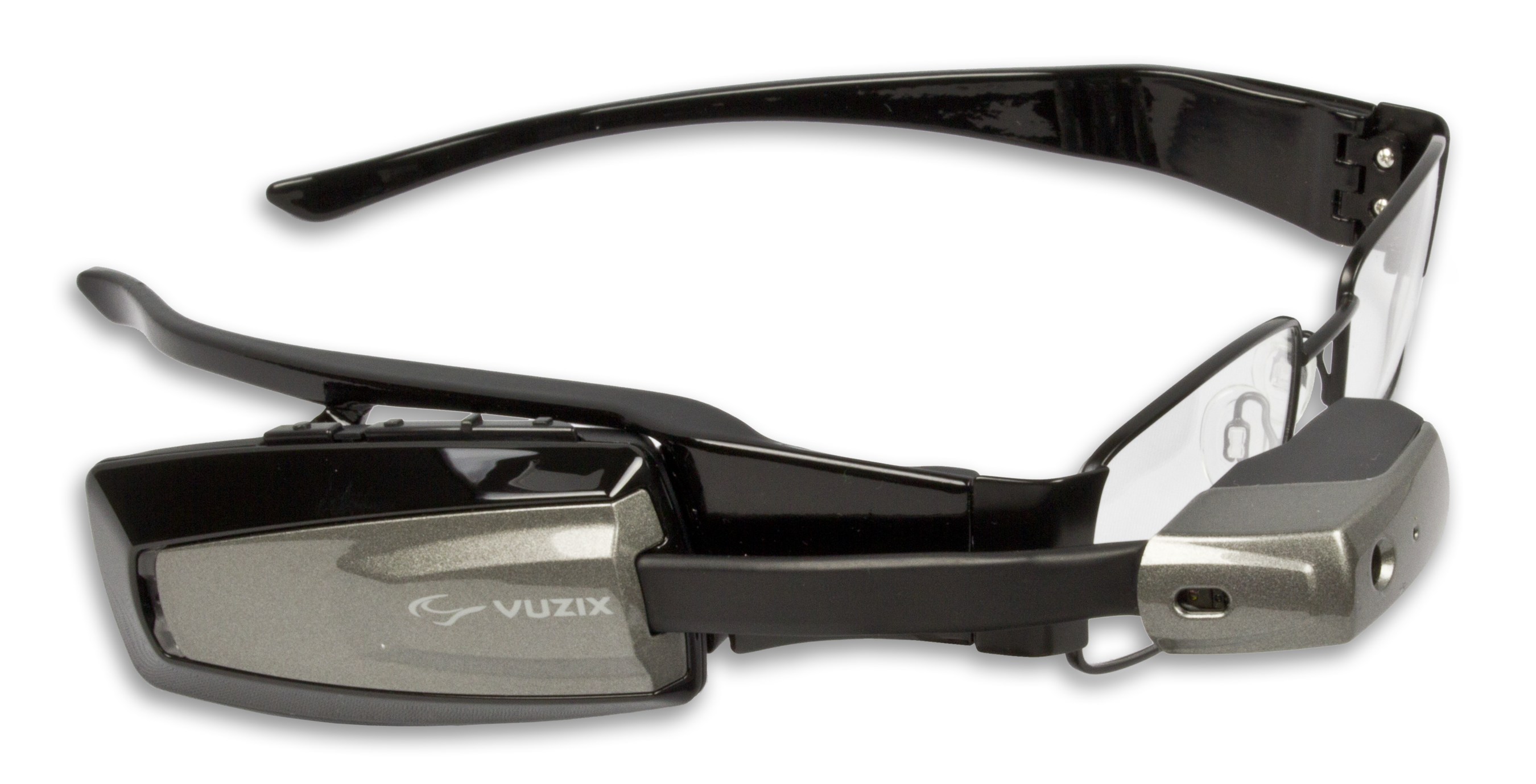 Vuzix M100 Smart Glasses attached to prescription frames (PRNewsFoto/Vuzix Corporation)
