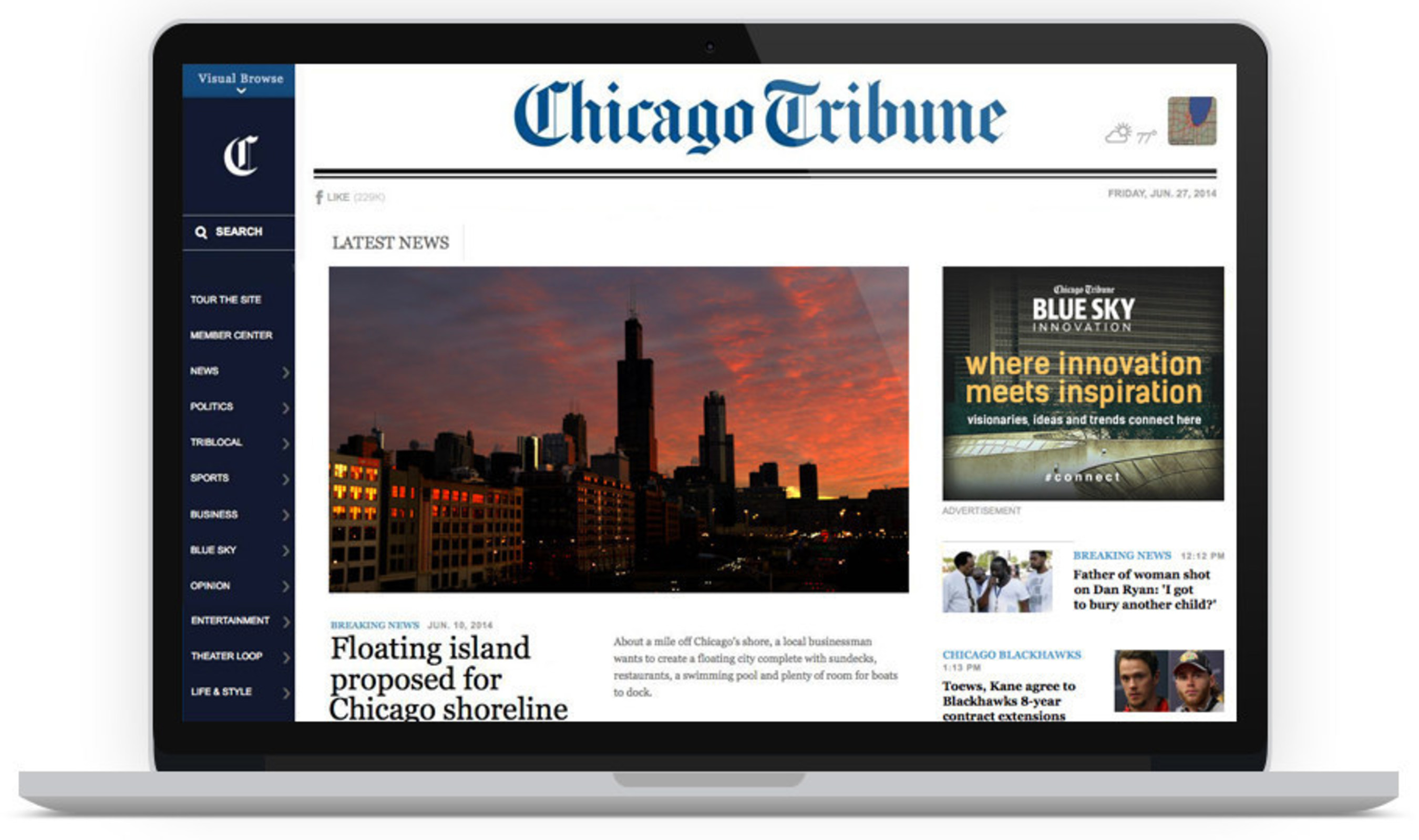 New Digital Experiance at Chicago Tribune (PRNewsFoto/Chicago Tribune)