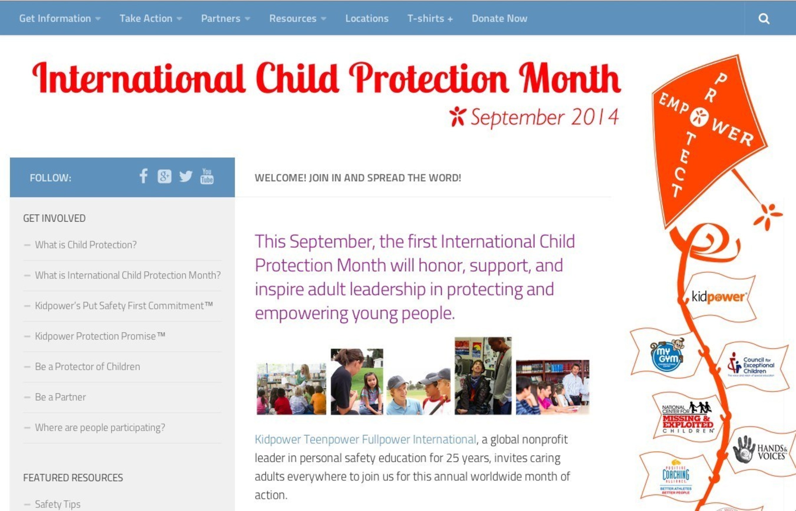 This September, the first International Child Protection Month will honor, support, and inspire adult leadership in protecting and empowering young people. Go to www.InternationalChildProtectionMonth.org for free resources and ways to get involved. (PRNewsFoto/Kidpower)