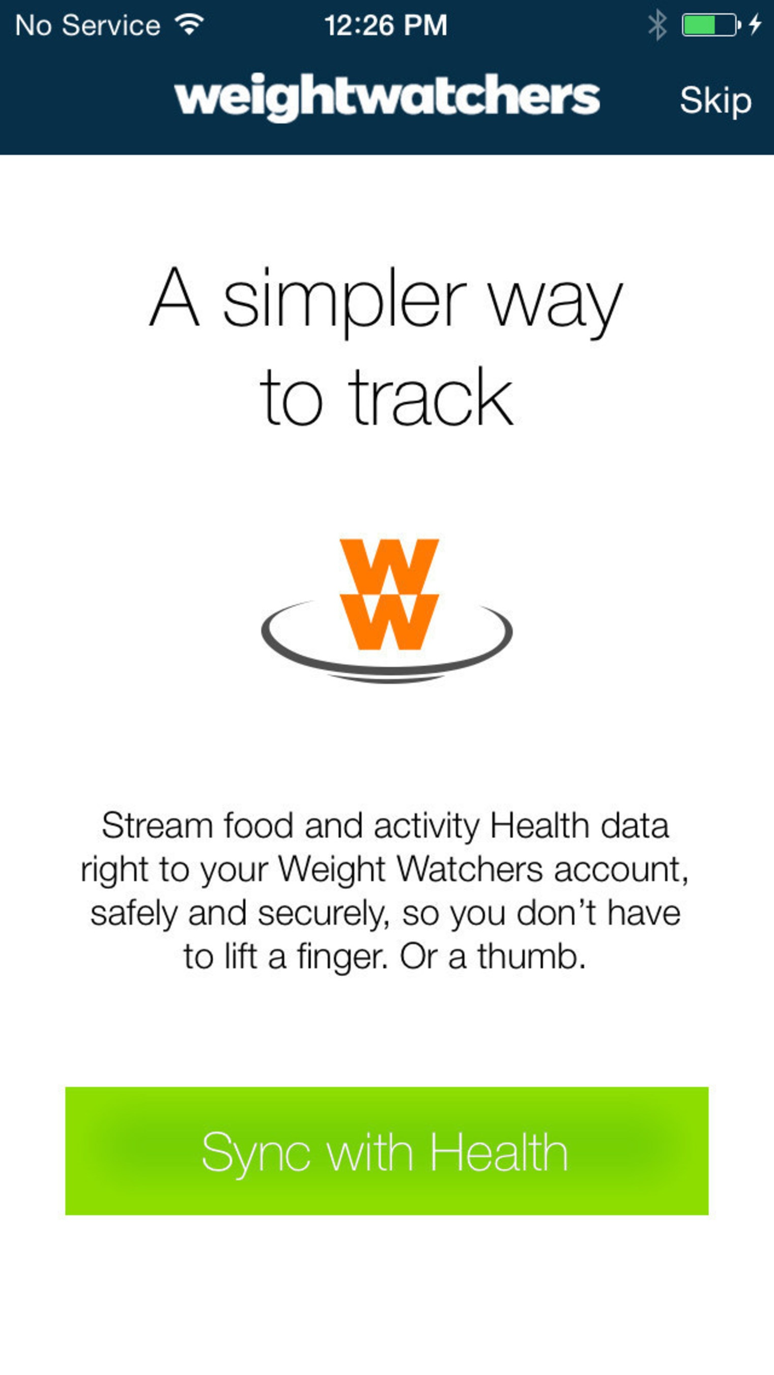 Weight Watchers Leverages iOS 8 And HealthKit With New Features (PRNewsFoto/Weight Watchers International)