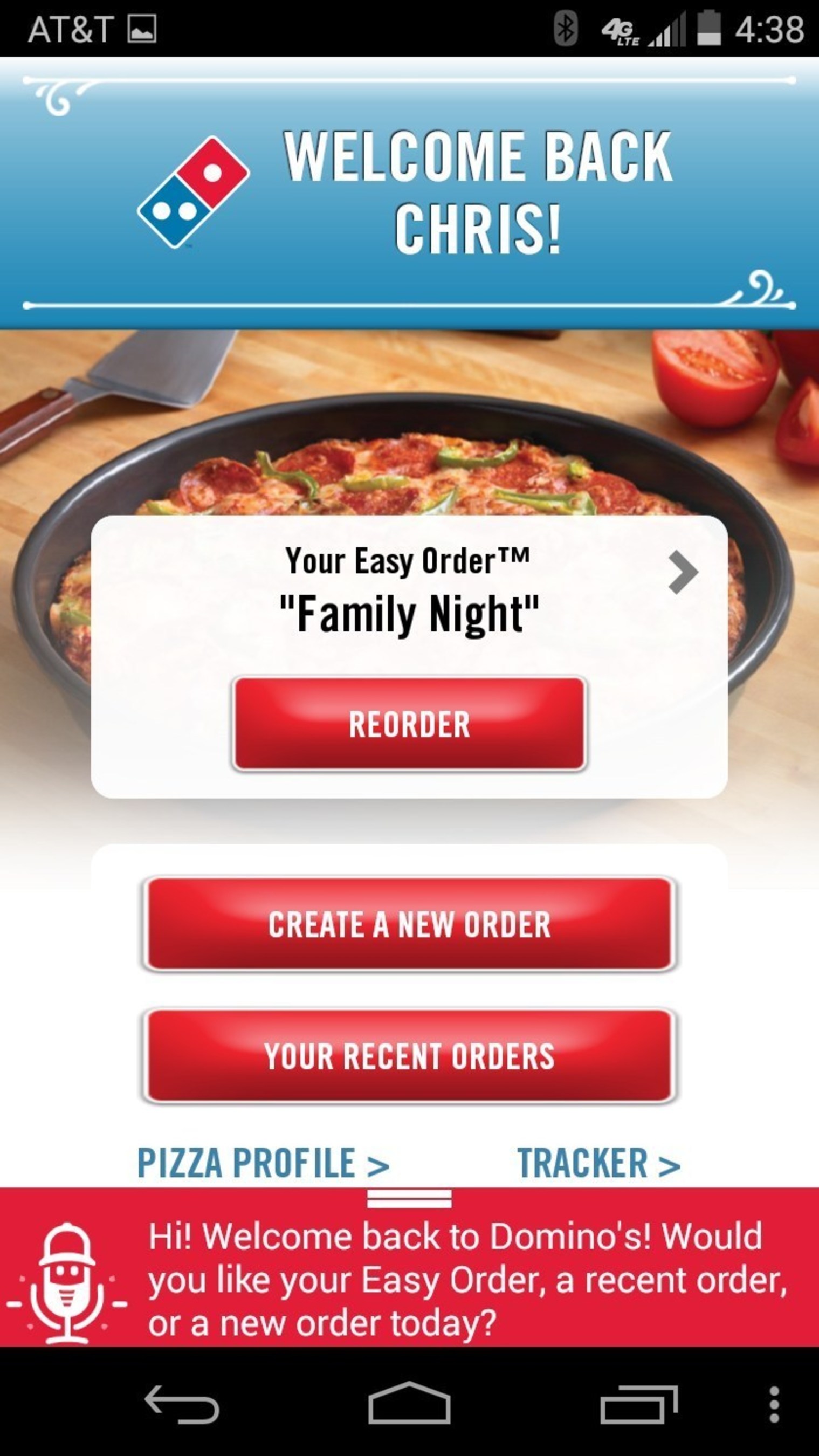 Domino's Pizza has found its voice. Dom, the virtual voice ordering assistant for Domino's, is at your service via Domino's ordering apps for iPhone(R) and Android(TM). (PRNewsFoto/Domino's Pizza)