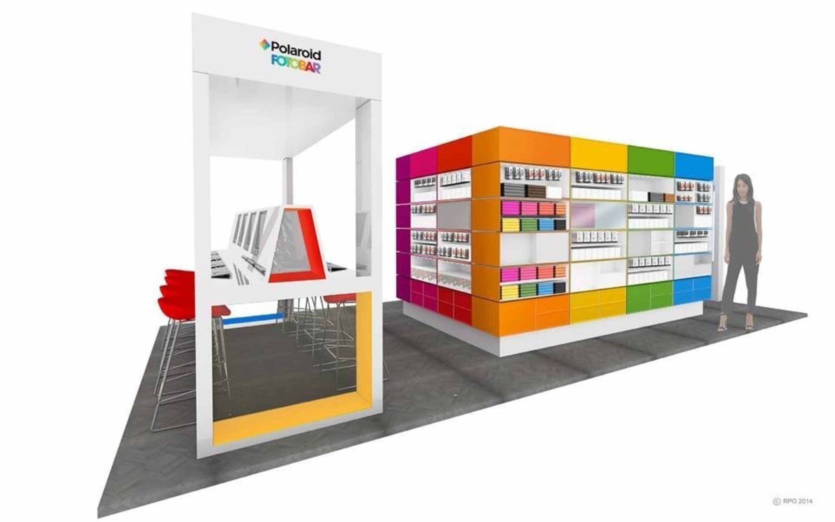 Polaroid Fotobar announced plans for seven micro-retail locations in Southern and Northern California at Westfield Malls.  All locations, similar to this rendering, will open before the Thanksgiving holiday.
