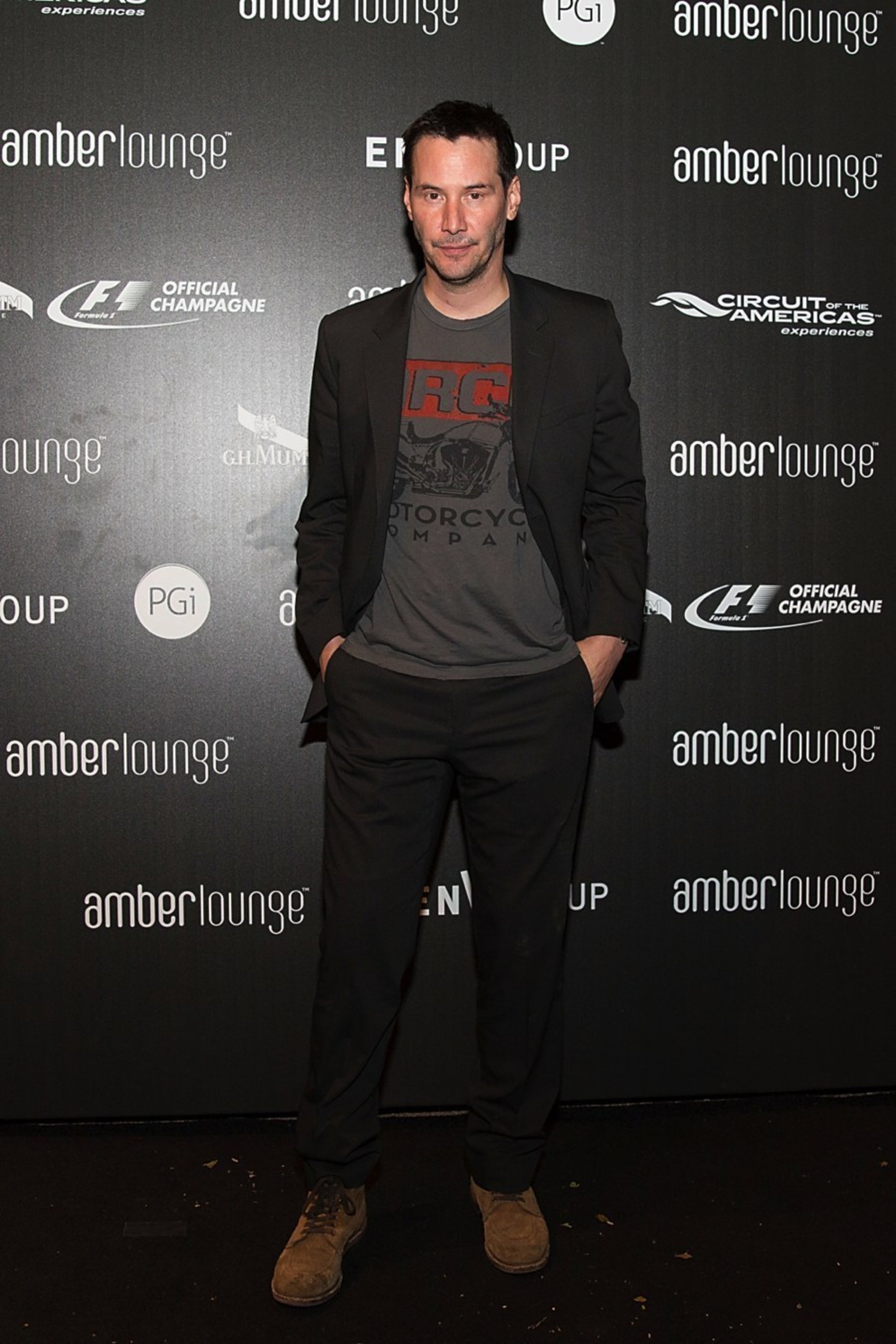 Keanu Reeves celebrates F1 at the Original F1 After-Party hosted by G.H.MUMM at Amber Lounge in Austin, TX. Photo Credit: Getty Image for G.H.MUMM
