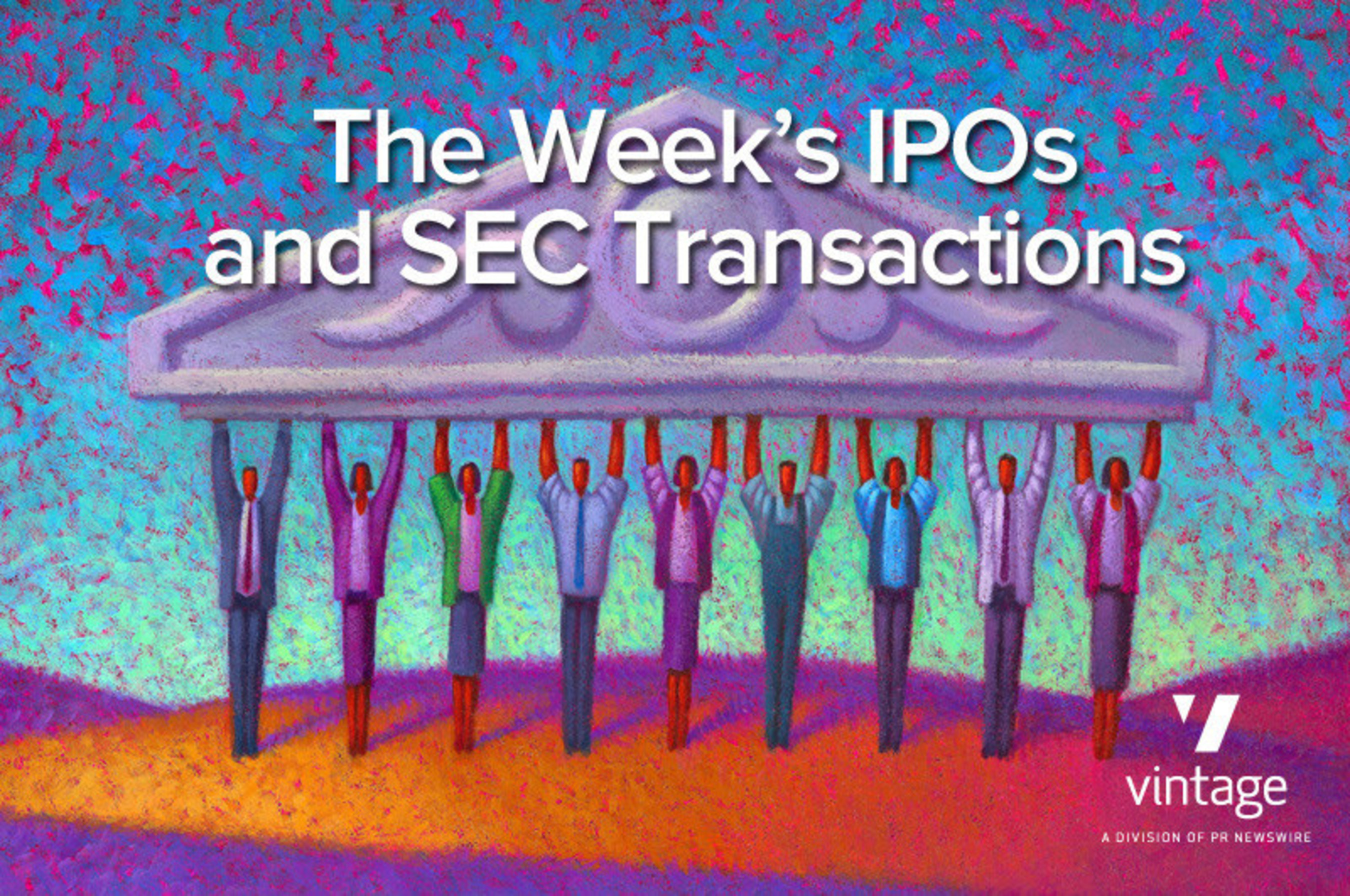 Stay updated on the week's IPOs and Transactions on the Building Shareholder Confidence blog, http://irblog.prnewswire.com.