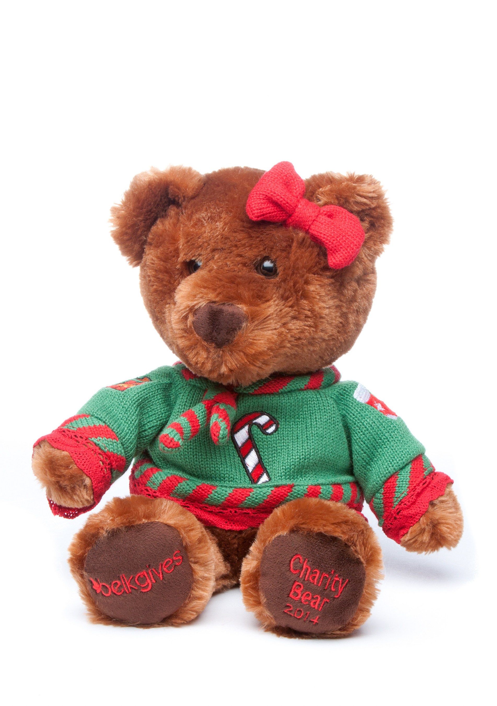 The first-ever Belkie Charity Bear, designed by a nine-year-old from North Carolina, was unveiled today at Belk's SantaFest. Photo provided by Belk.