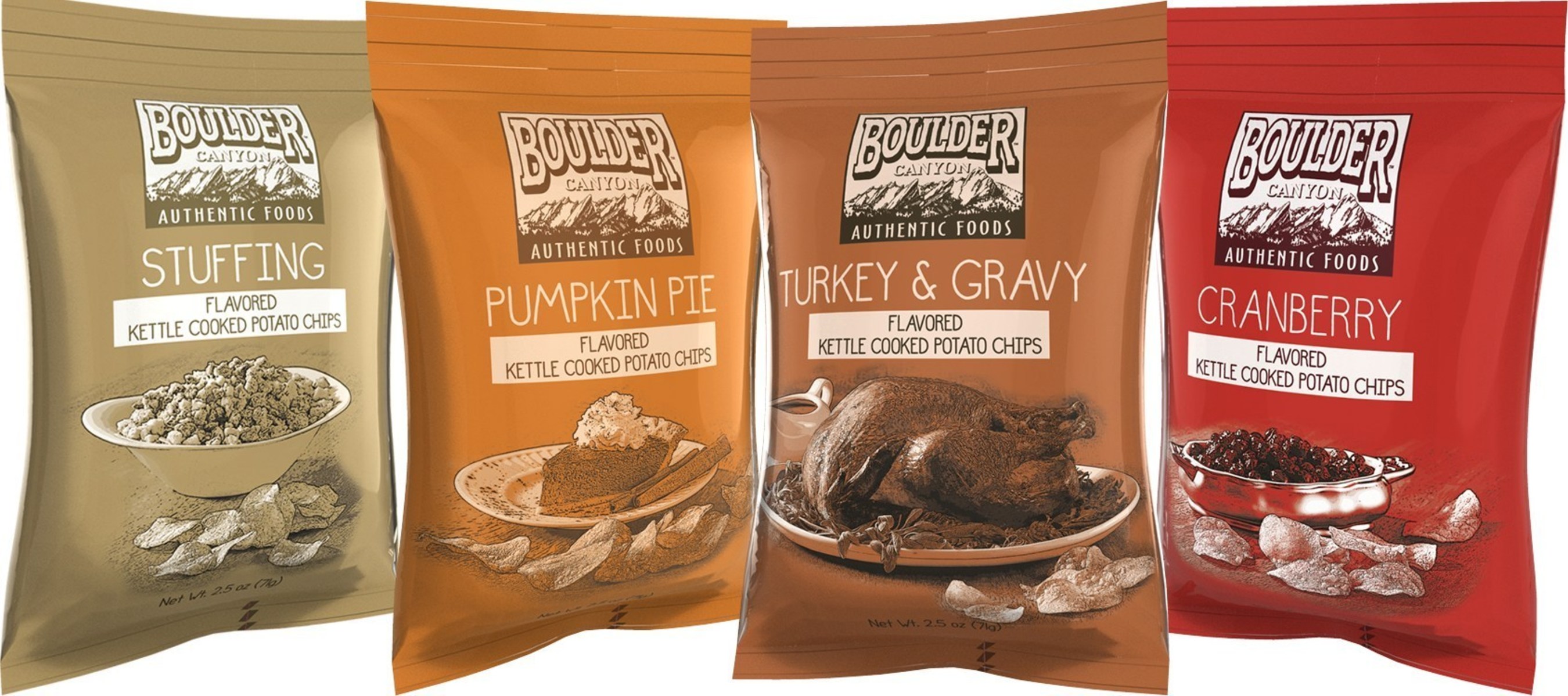 The holiday just got tastier as Boulder Canyon Foods reinvents the traditional Thanksgiving feast as kettle-cooked potato chip line