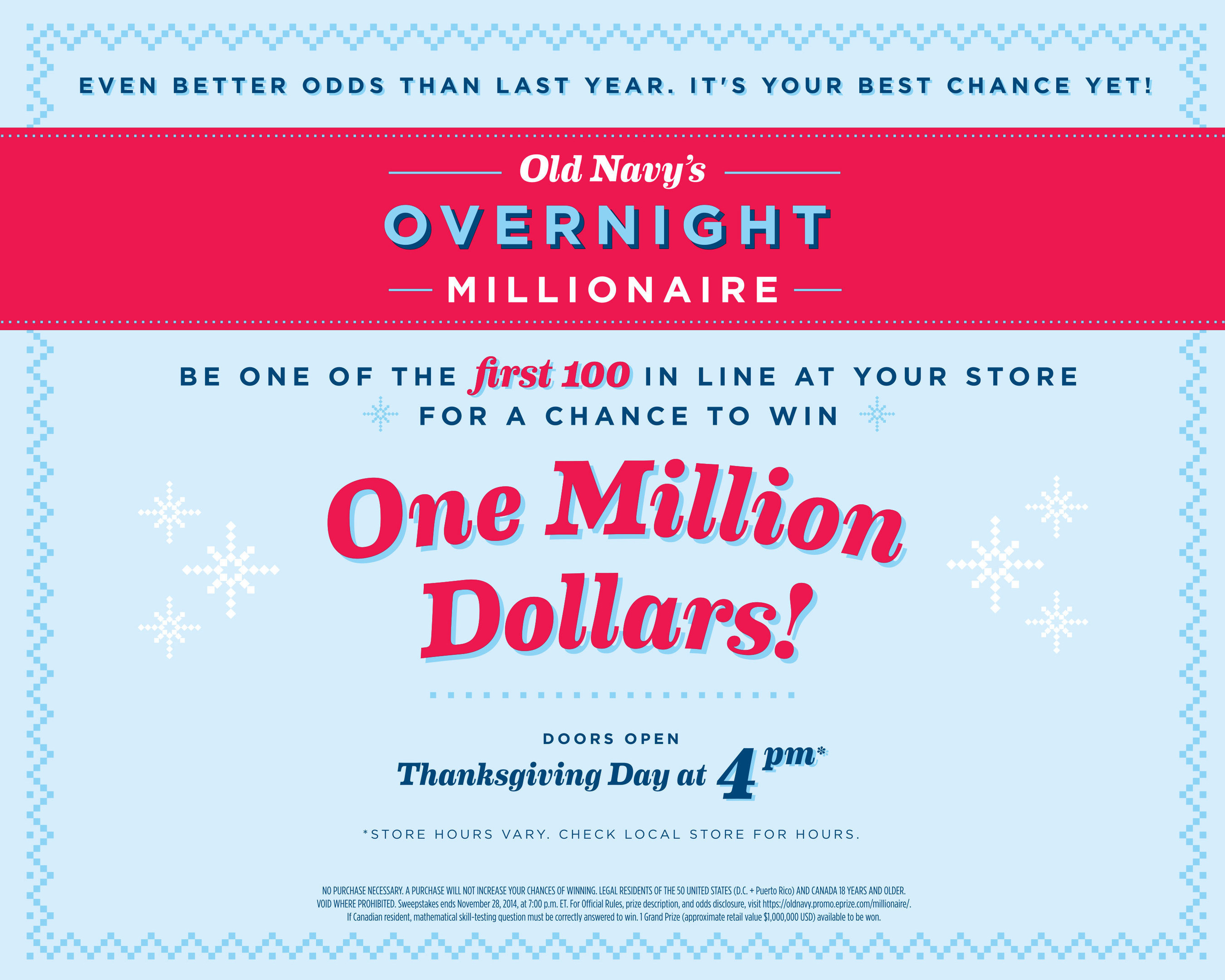 Old Navy to give away $1 million on Black Friday