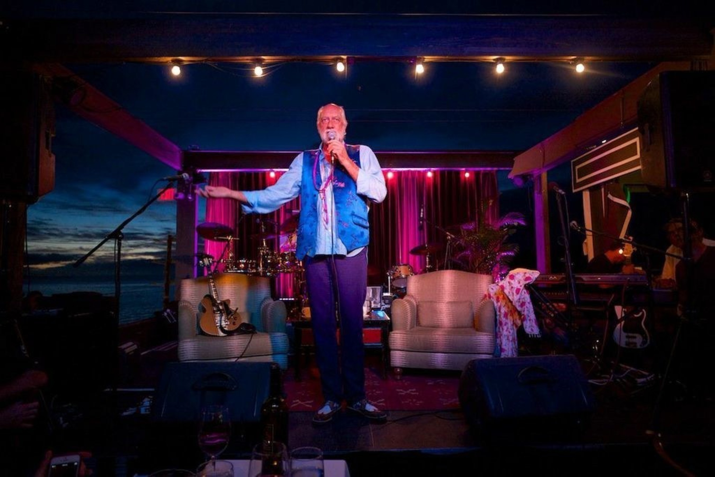 Mick Fleetwood of Fleetwood Mac Performs at His Maui Restaurant Fleetwood's on Front St.