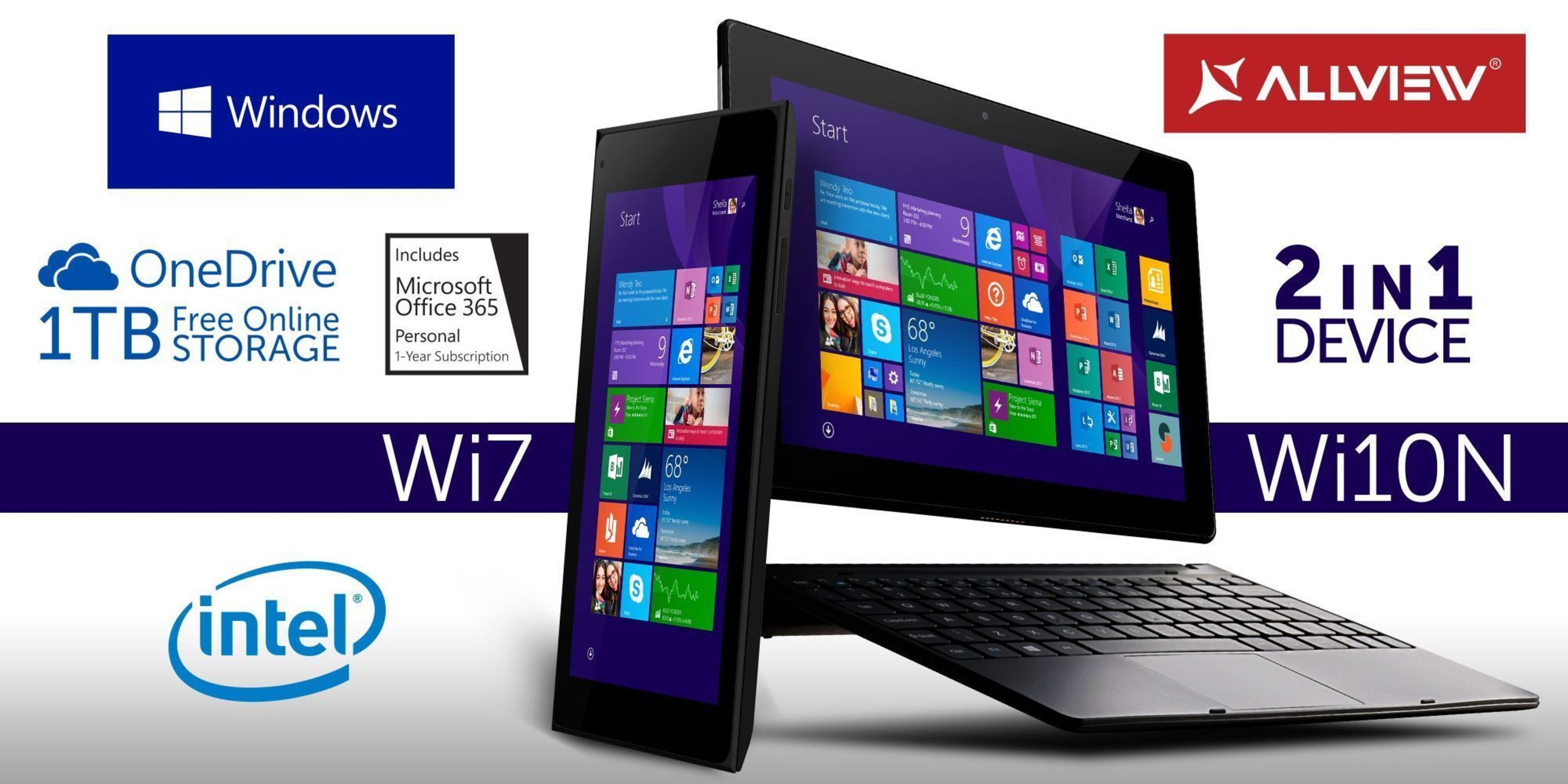 Allview WI7 and WI10N, two attractive devices with Windows 8.1 (PRNewsFoto/Allview Mobile)