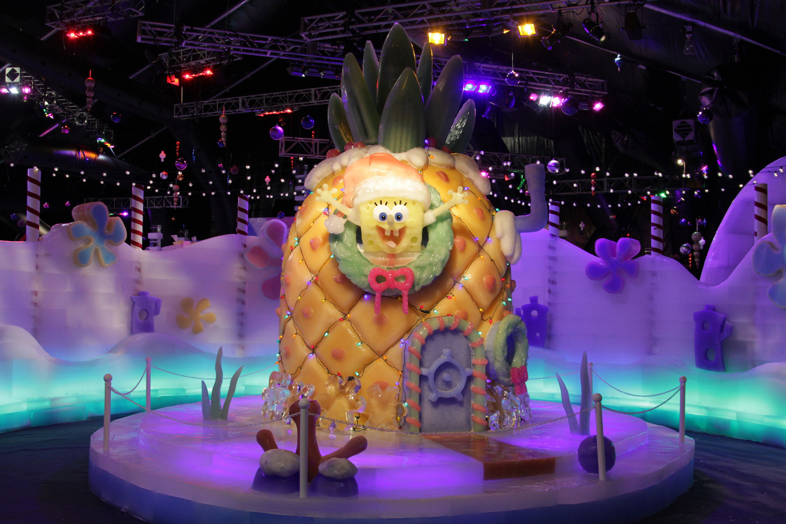 The highly anticipated ICE LAND Ice Sculptures with SpongeBob SquarePants Opened at Moody Gardens in Galveston, Texas opened to an enthusiastic crowd Saturday as the regions first ice sculpture attraction.