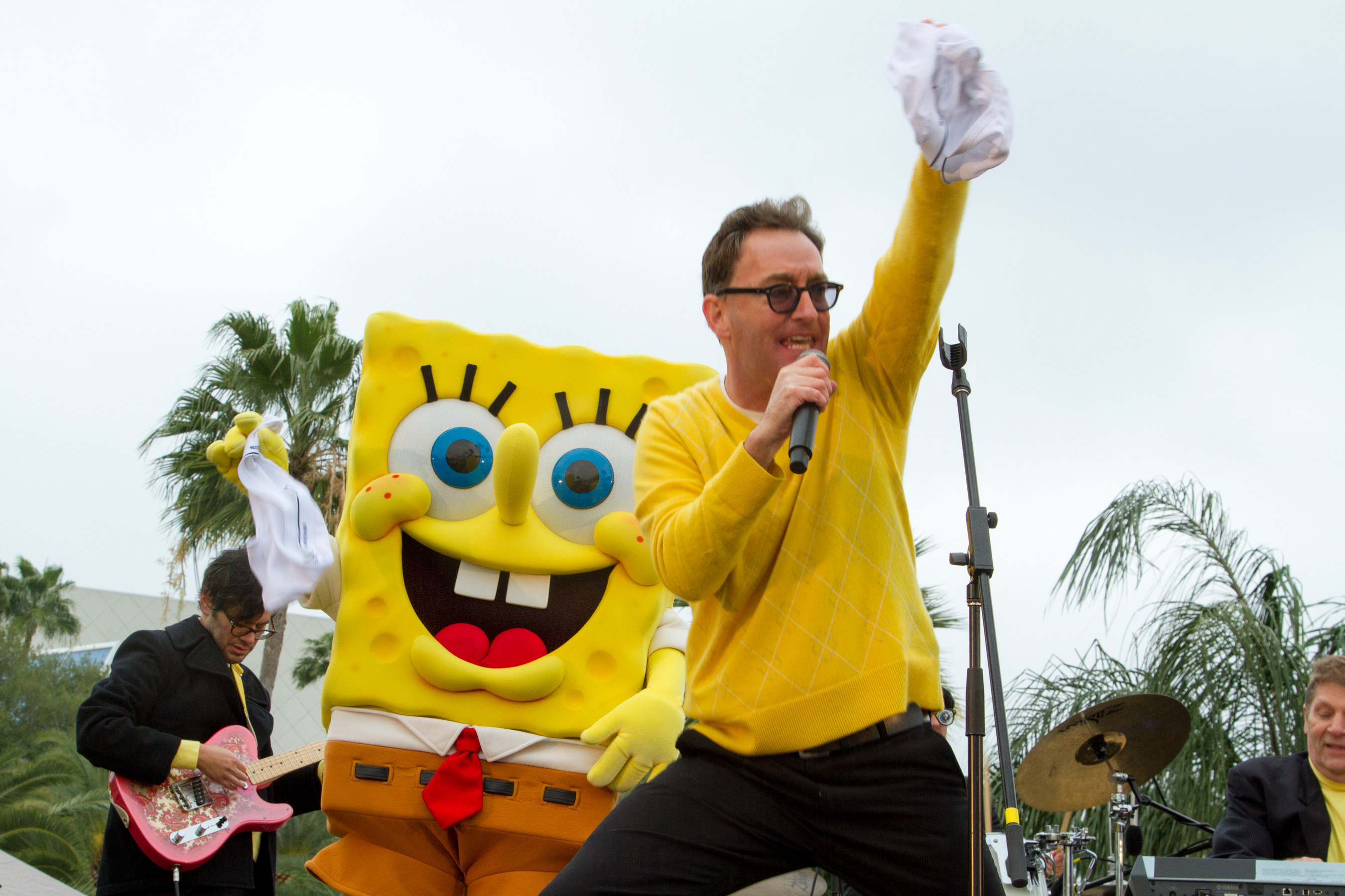 Tom Kenny, the voice of SpongeBob SquarePants and the Hi Seas band performed for an energetic crowd at the grand opening of the new attraction, "ICE LAND Ice Sculptures with SpongeBob SquarePants" at Moody Gardens in Galveston, TX on Saturday