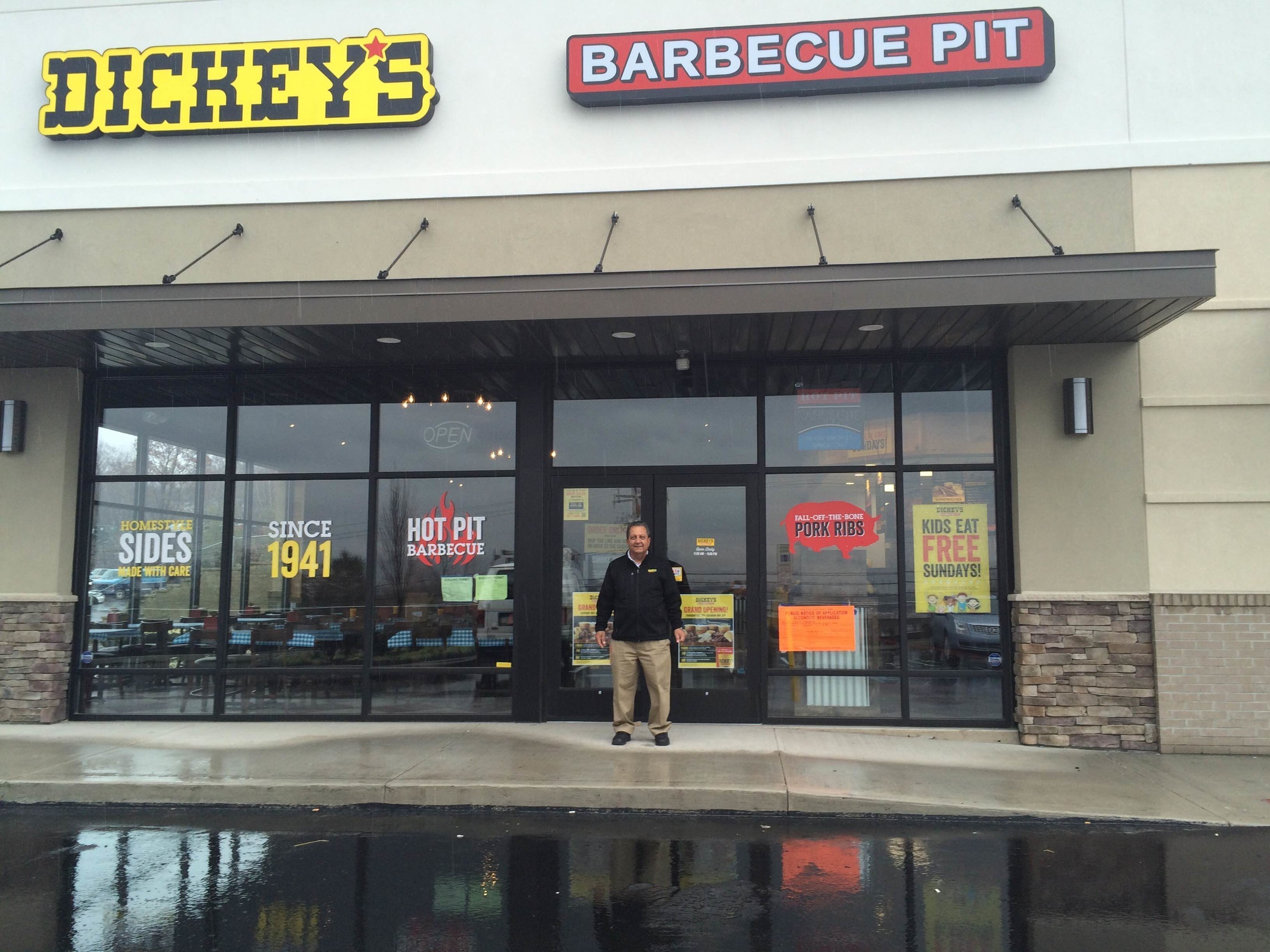 Joe Mamary outside his new Dickey's Barbecue Pit  in Wilkes-Barre. The new barbecue option opens Thursday with a three day grand opening.