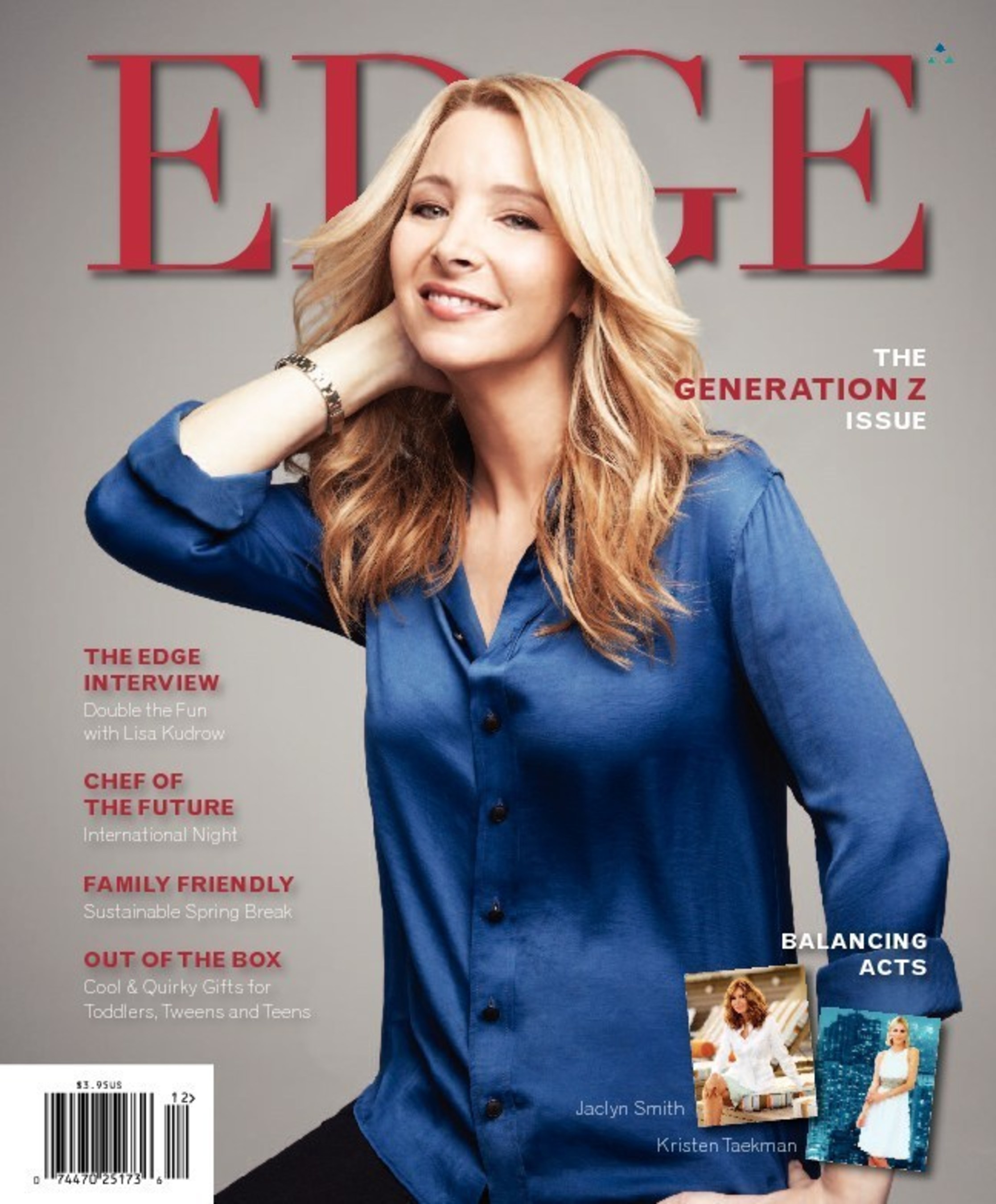 Lisa Kudrow? Funny You Should Ask! The Lisa Kudrow Q&A is part of EDGE's Nov/Dec  "Generation Z" issue, EDGE Magazine is published by Trinitas Regional Medical Center. More than 75,000 copies are sold and mailed, regularly reaching over 300,000 readers in central New Jersey. The magazine has an additional 170,000 online readers, who spend an average of 30-plus minutes on EdgeMagOnline.com-as well as thousands more following EDGE through Twitter @EDGEMagNJ and Facebook  EDGE Magazine (NJ).