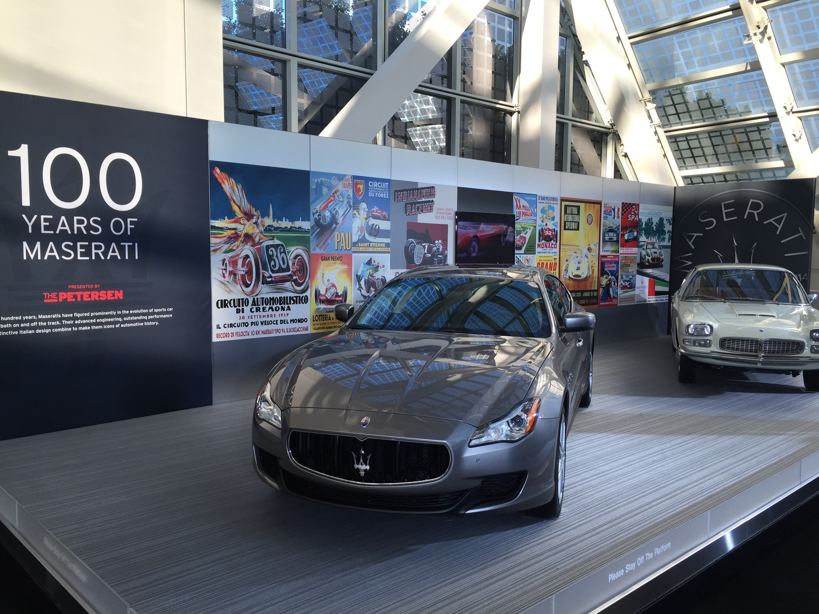 Maserati: Current and classic Quattroporte on display in partnership with the Petersen Automotive Museum honoring 100 years of Maserati