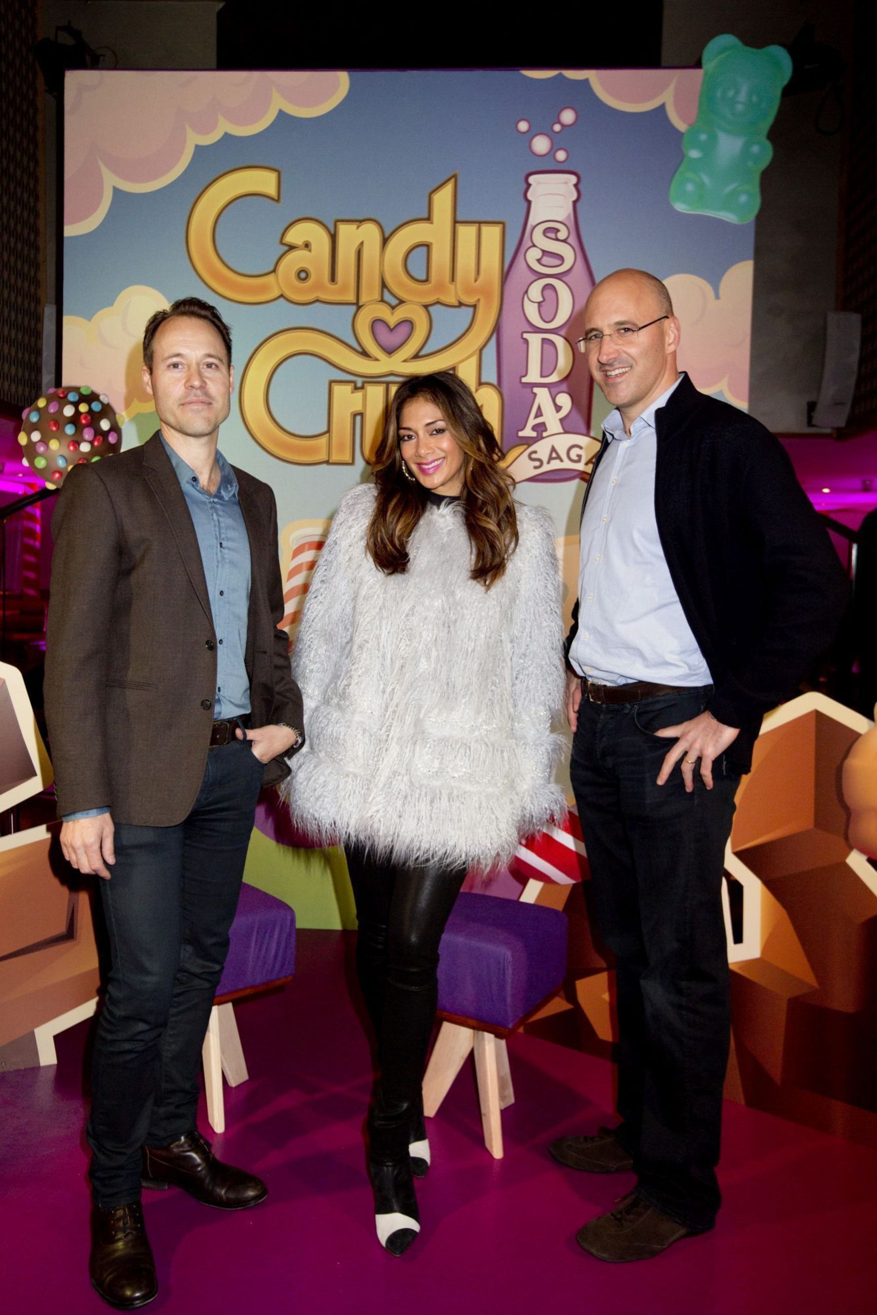 Recording artist, Nicole Scherzinger, joins King in London at the launch of its game, Candy Crush Soda Saga (PRNewsFoto/King Digital)