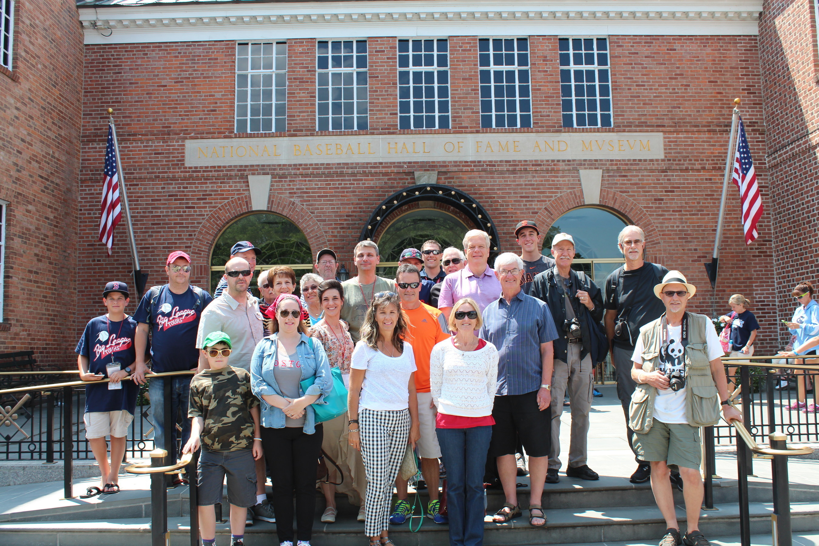 Big League Tours visits the National Baseball Hall of Fame in Cooperstown, NY while on the East Coast luxury baseball tour.
