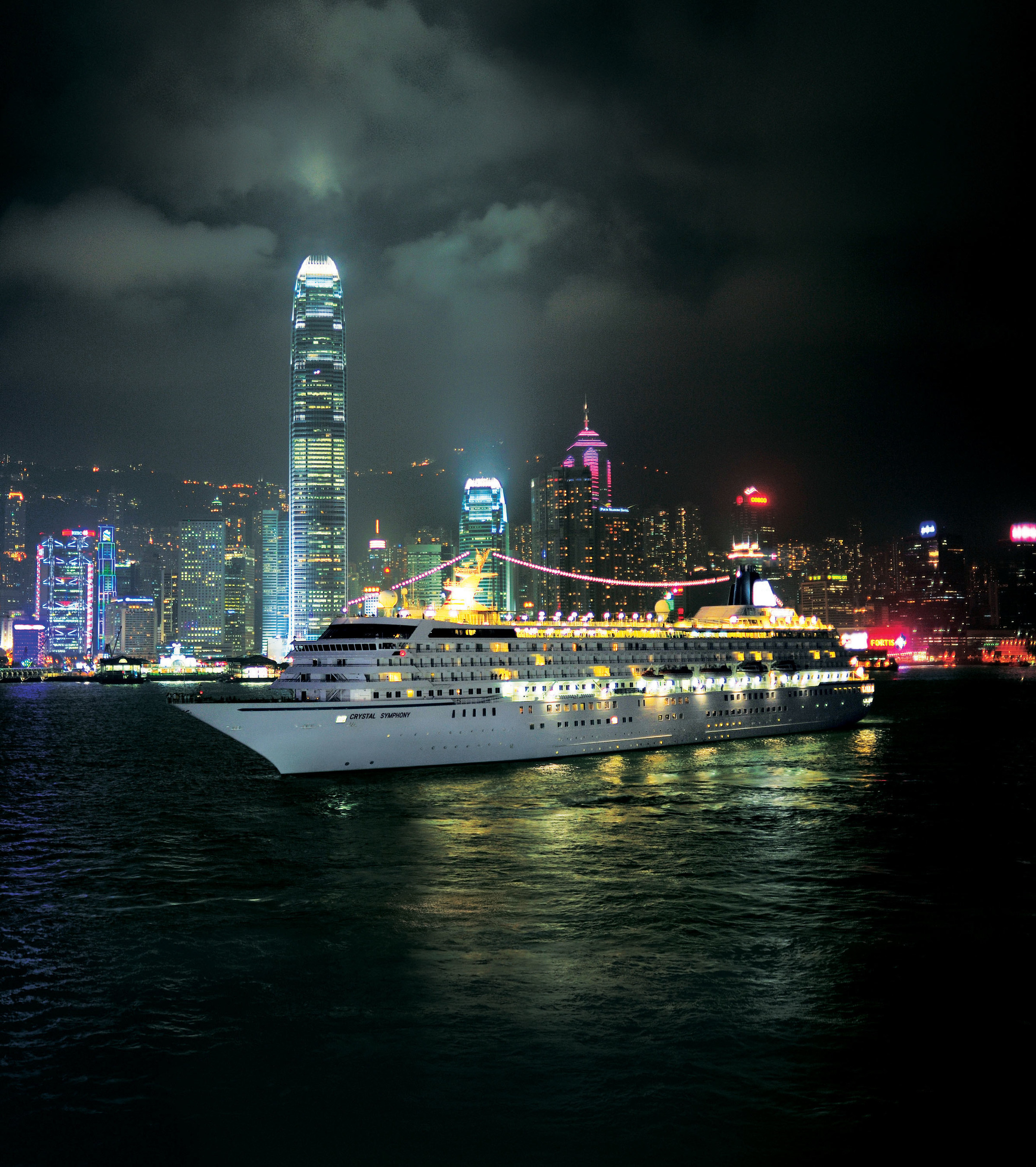 Sailing round-trip from Singapore starting December 21, the itinerary rings in the New Year with Crystal Symphony berthed at Ocean Terminal in Hong Kong's Victoria Harbour.  The prime positioning allows for a comfortably luxurious "front row" view of the fireworks countdown celebration, specially-illuminated skyscrapers, musical pyrotechnics, and the Symphony of Lights.