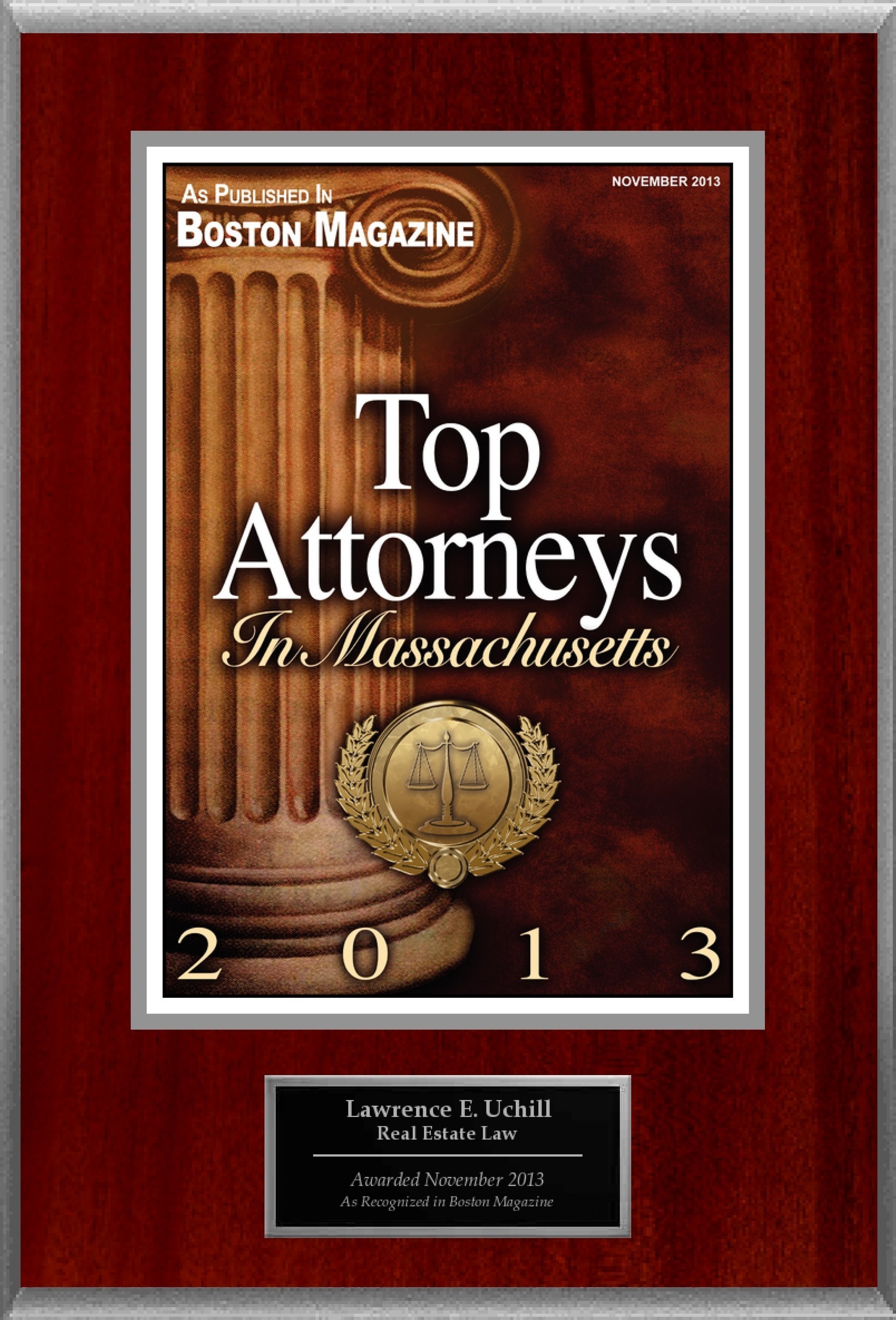 Attorney Lawrence Uchill Selected for List of Top Rated Lawyers in Massachusetts.