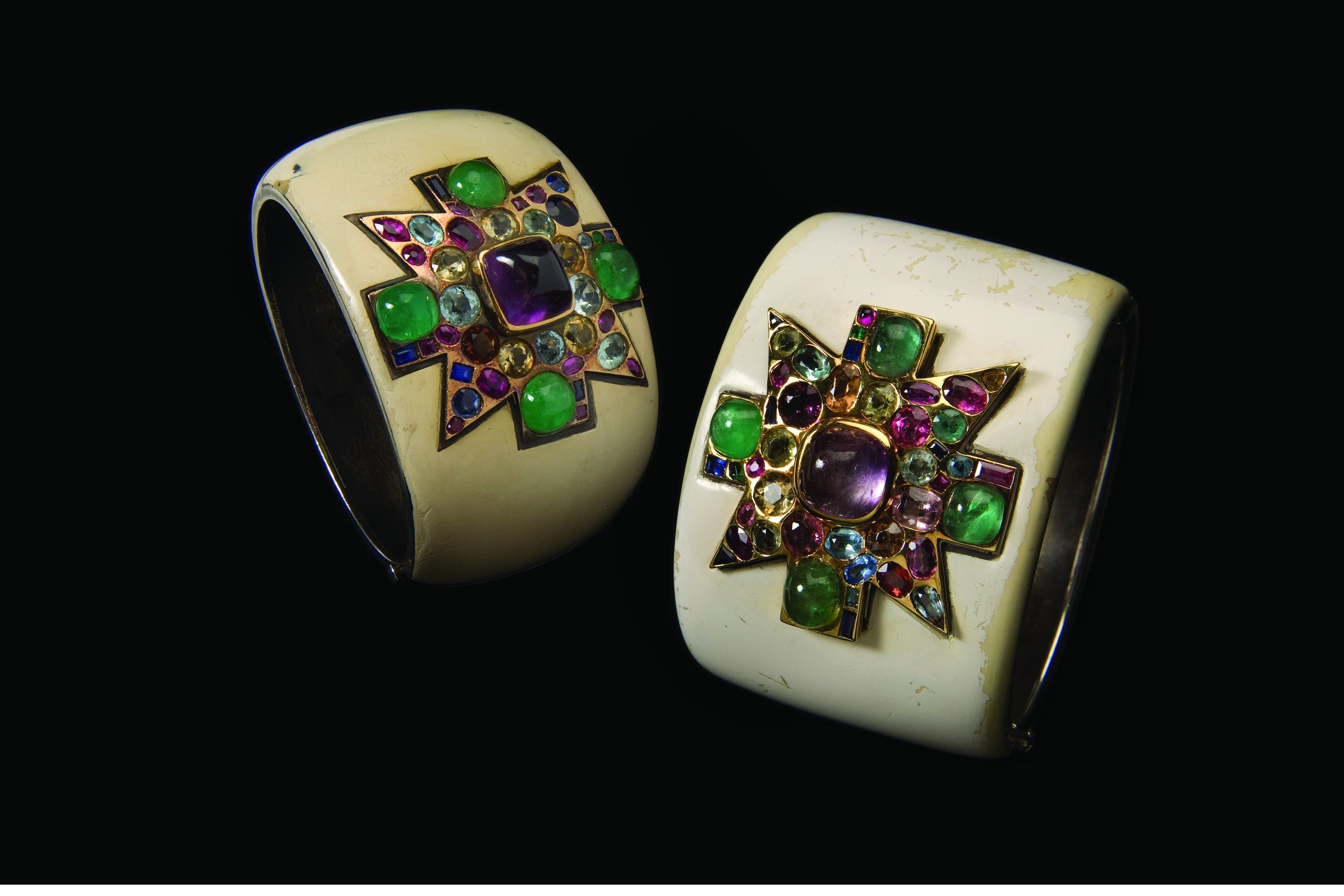Coco Chanel's original "Maltese Cross" cuffs designed by Fulco di Verdura circa 1930 will be featured in "The Power of Style: Verdura at 75" on view through December 23.