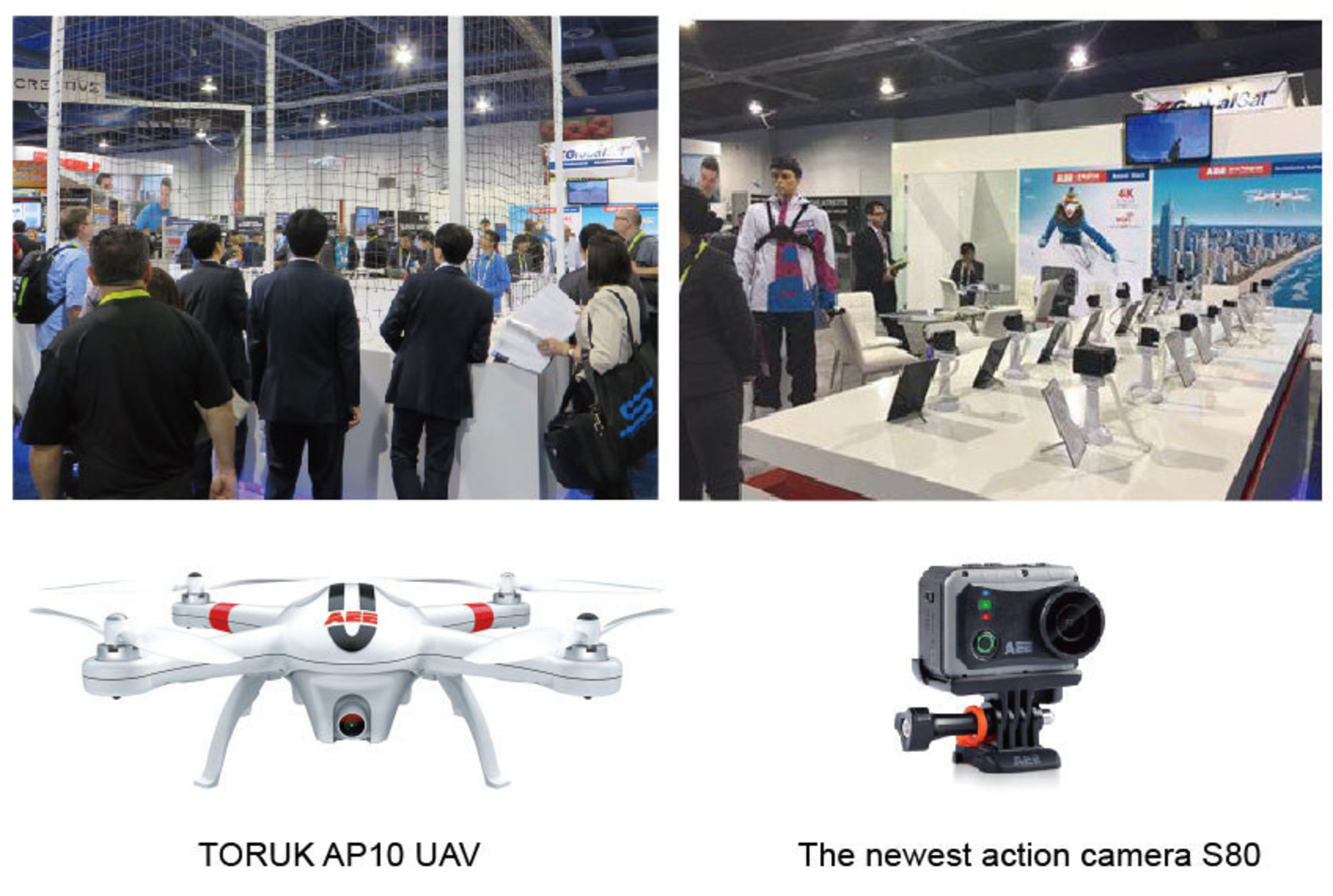 AEE UAV AP10 and action camera S80 are amazing at CES