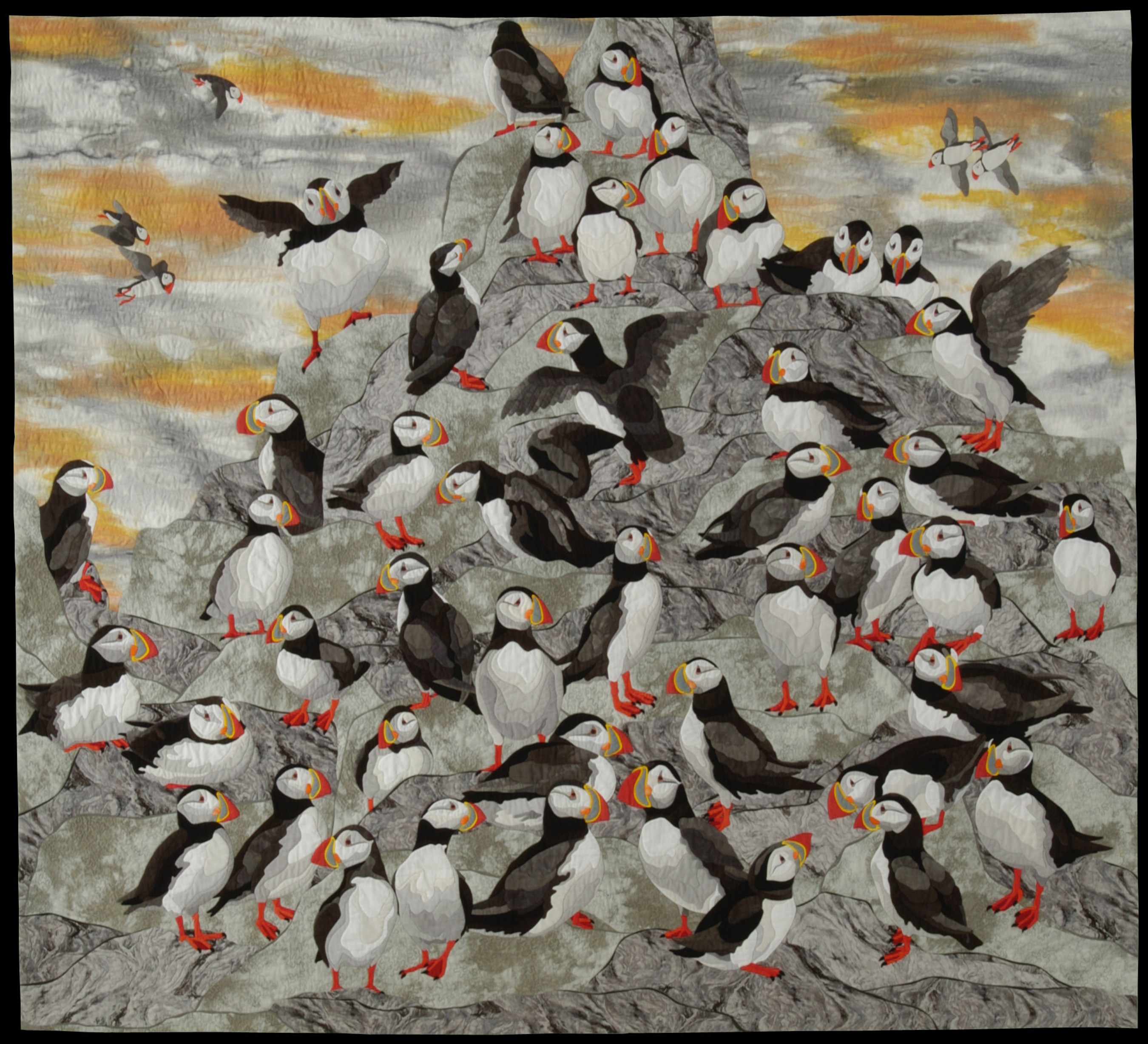 Puffins by artist Shirley Kelly