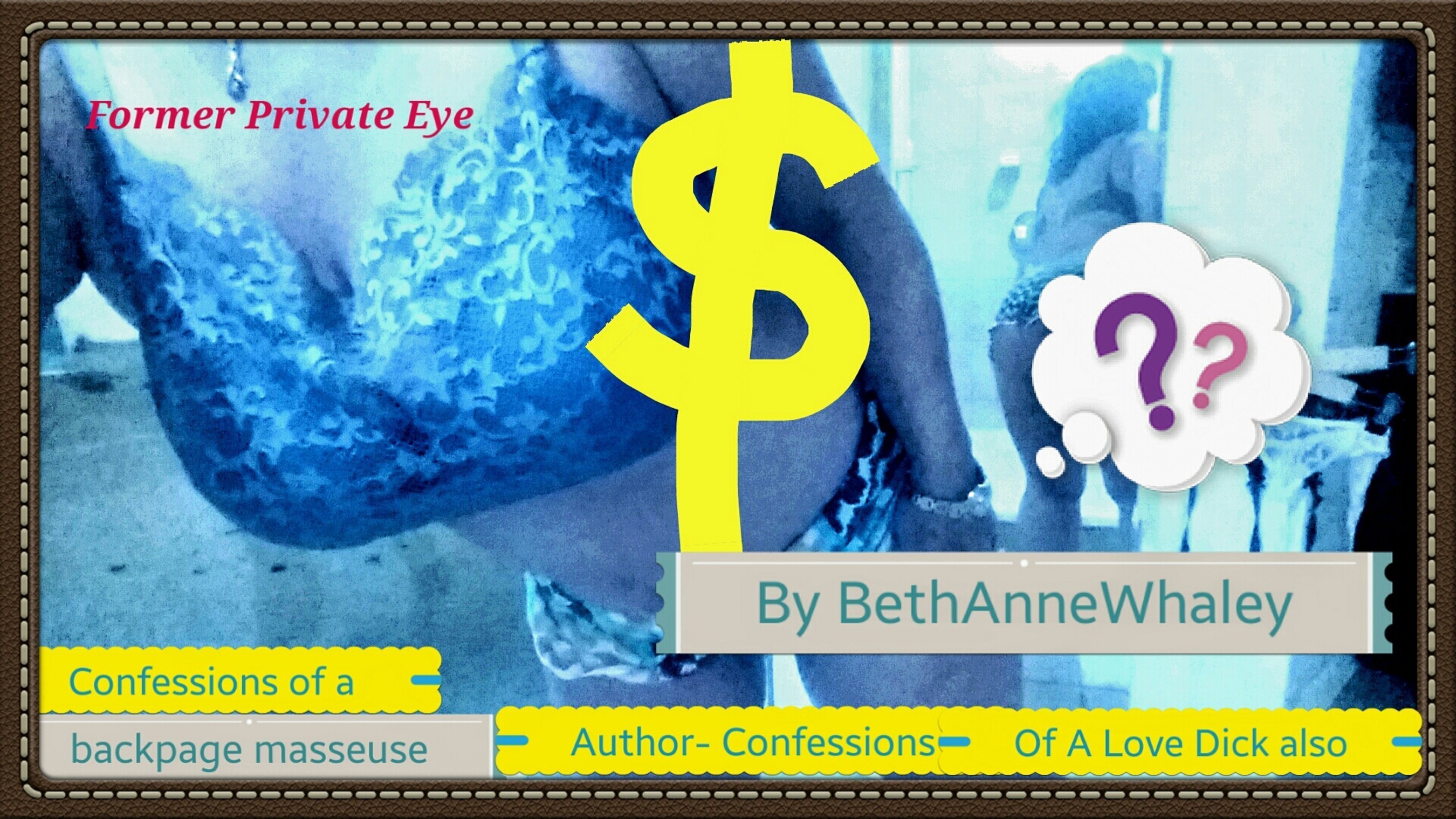 Confessions of A Backpage Masseuse cum Courtesan. The word "Cum" is Latin for "with" & is usually used to join 2 nouns, showing that something serves 2 purposes. "By reading my 2 books you will see that they [masseuses] do!" says Beth. Beth's extensive sensual knowledge began as a Desert Storm Veteran stationed in "sexual Disneyland for men," where oral sex was provided by bar girls when men sat down for a beer. Working stateside in the Private Eye and cellular industries, she became privy to discreet hook up processes and shares what men wrote, said, & did.