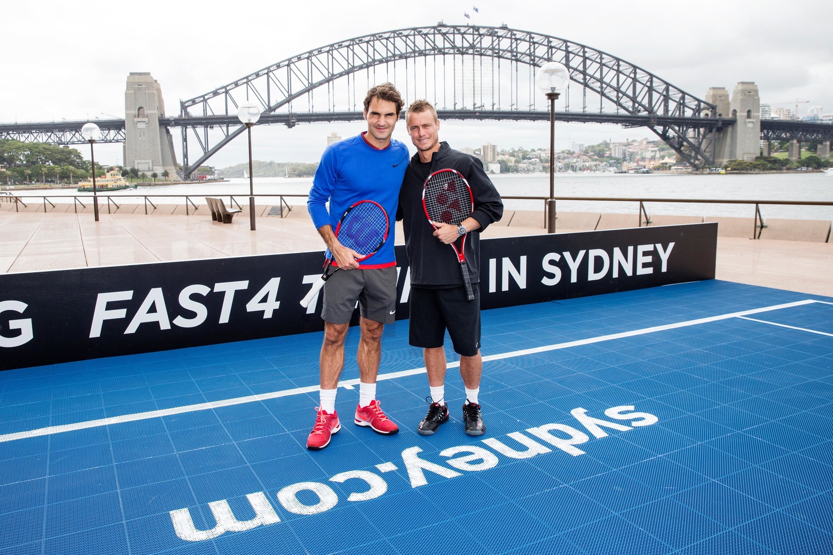 Roger Federer and Lleyton Hewitt challenge each other to FAST4 TENNIS in Sydney. Destination NSW_James Horan
