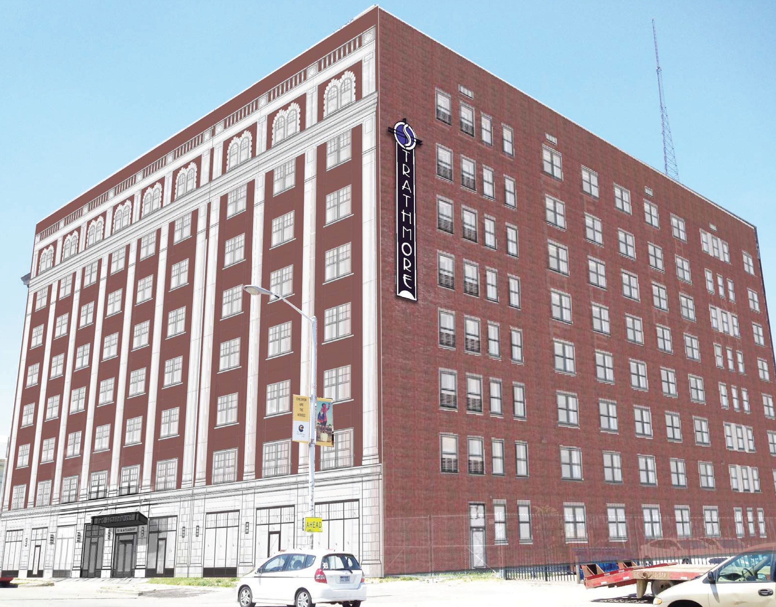 A rendering of the Strathmore in Midtown Detroit, expected to be complete in 2016, which will offer 129 units of affordable and market-rate housing.