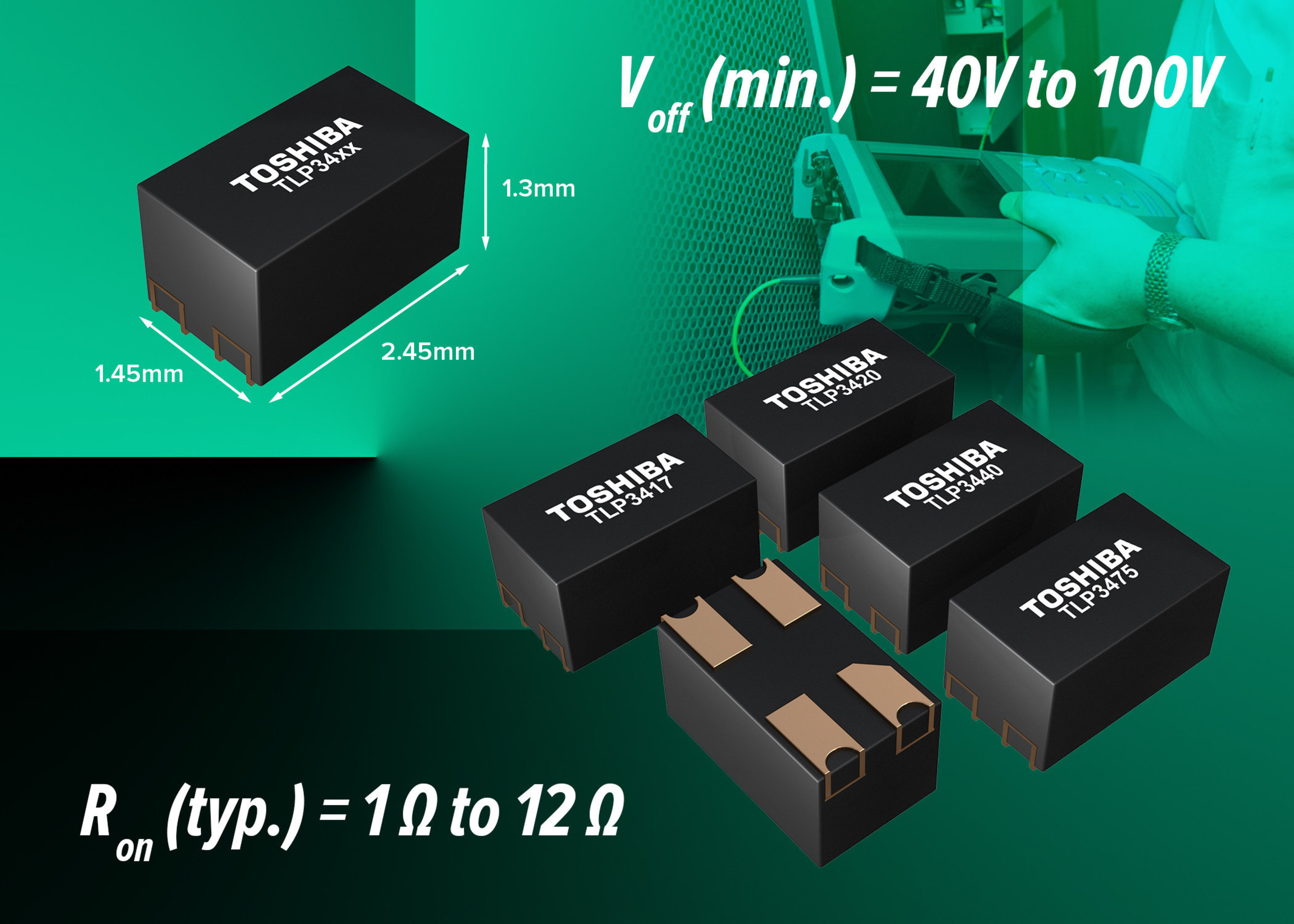 Toshiba's new photorelays are housed in the industry's smallest package
