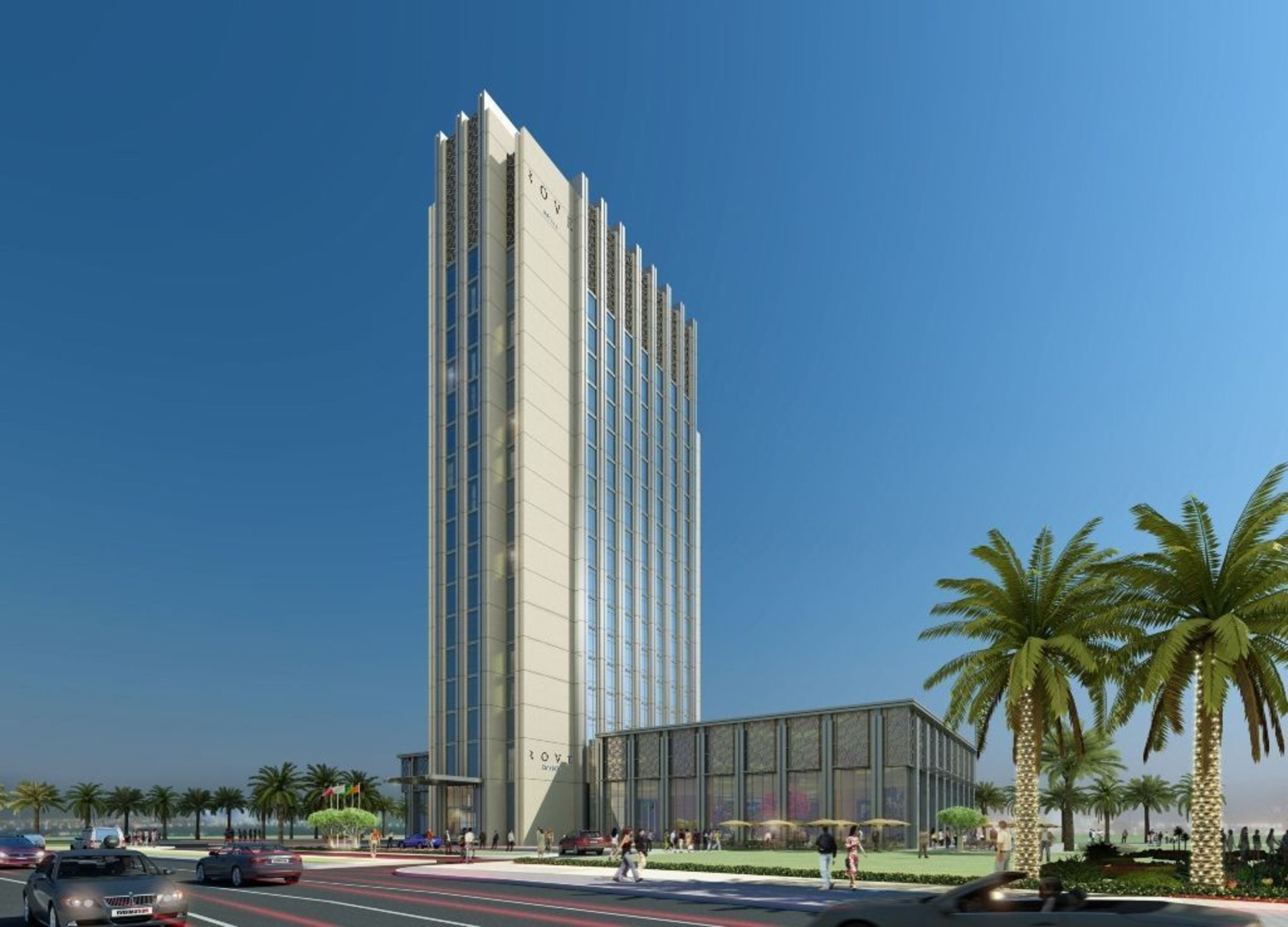 Artist rendering of Rove Za'abeel, the first Rove Hotel, developed by Emaar Hospitality Group in Dubai, which is scheduled to open later this year. Modern, cosmopolitan, smart and cultural, Rove Hotels embody the essence of Dubai's identity. A contemporary new mid-market lifestyle hotel brand, Rove Hotels will roll out 10 properties across central locations in Dubai and the region by 2020. (PRNewsFoto/Emaar Hospitality Group)
