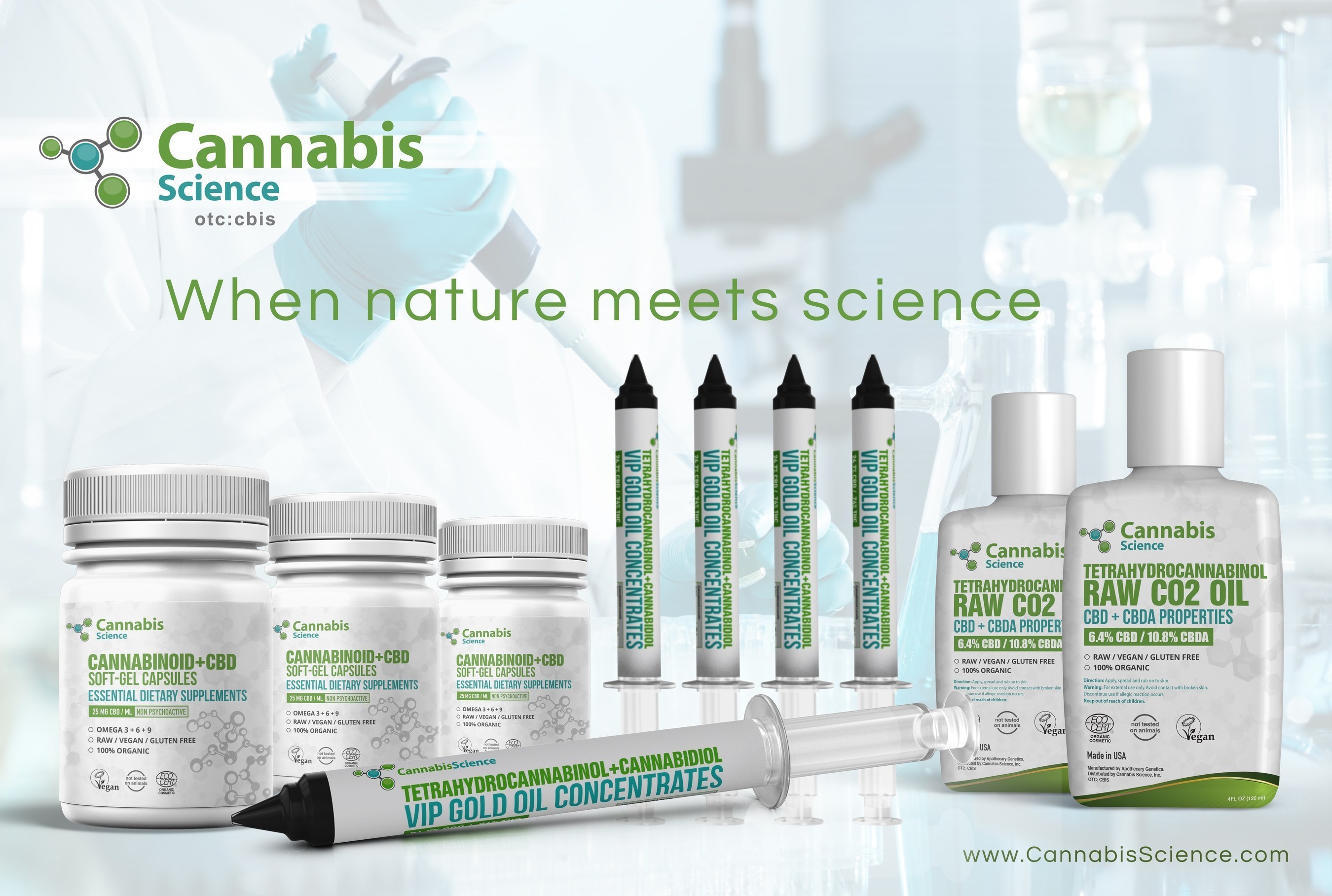 Preliminary packaging is now being secured and designs are completed for each jurisdiction. Please visit the beta version of the Cannabis Science Patient Access Center (PAC) http://pac.cannabisscience.com for product release information, patient usage tracking, share your usage and support stories with others worldwide, and valuable industry updates.