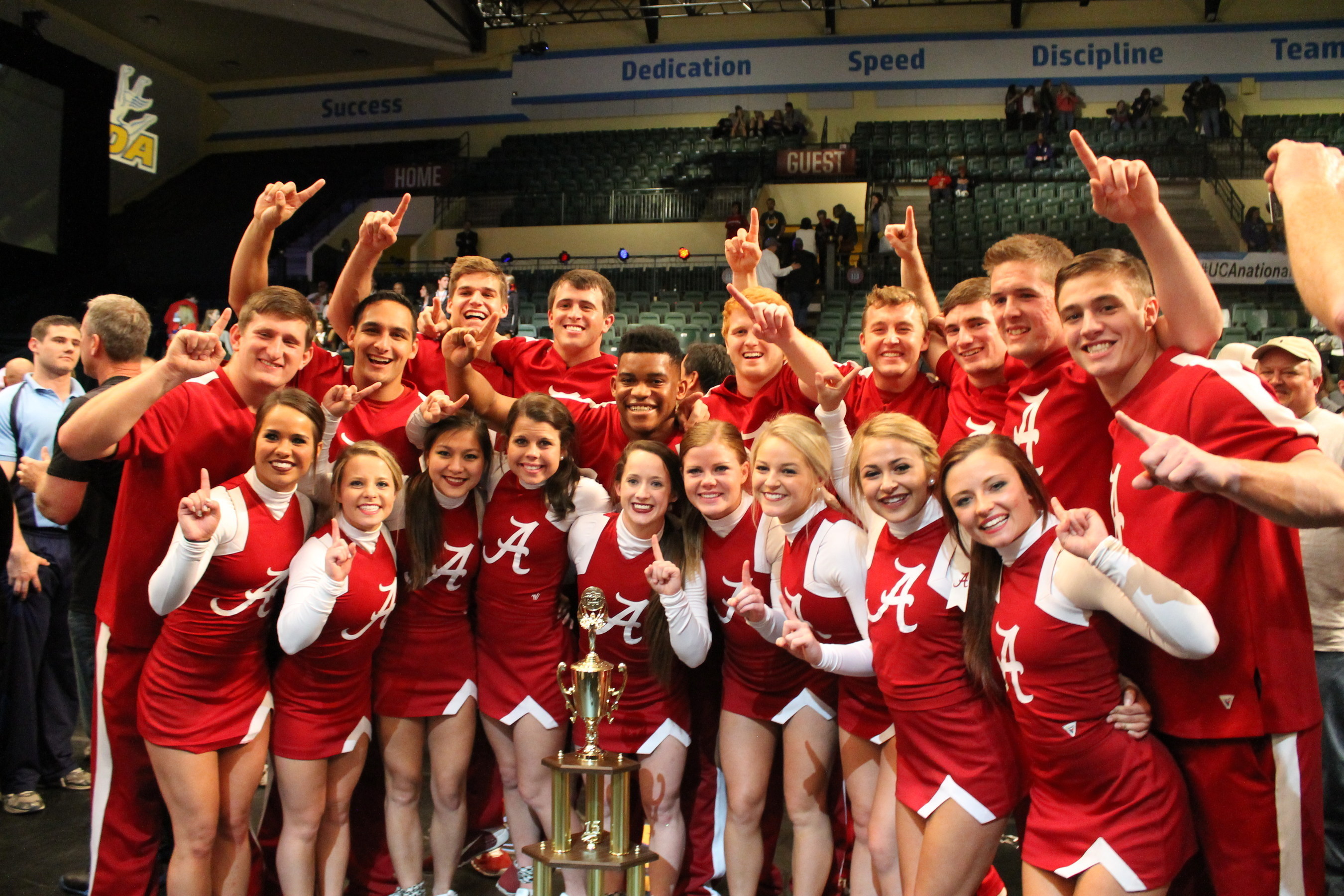 Division 1A winners included Coed Cheer - University of Alabama