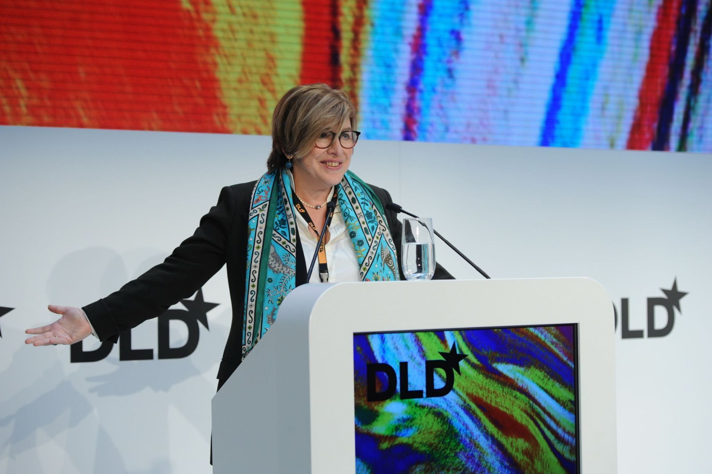 DLD founder Steffi Czerny during her opening speech at the 11th DLD conference in Munich. (PRNewsFoto/Hubert Burda Media)