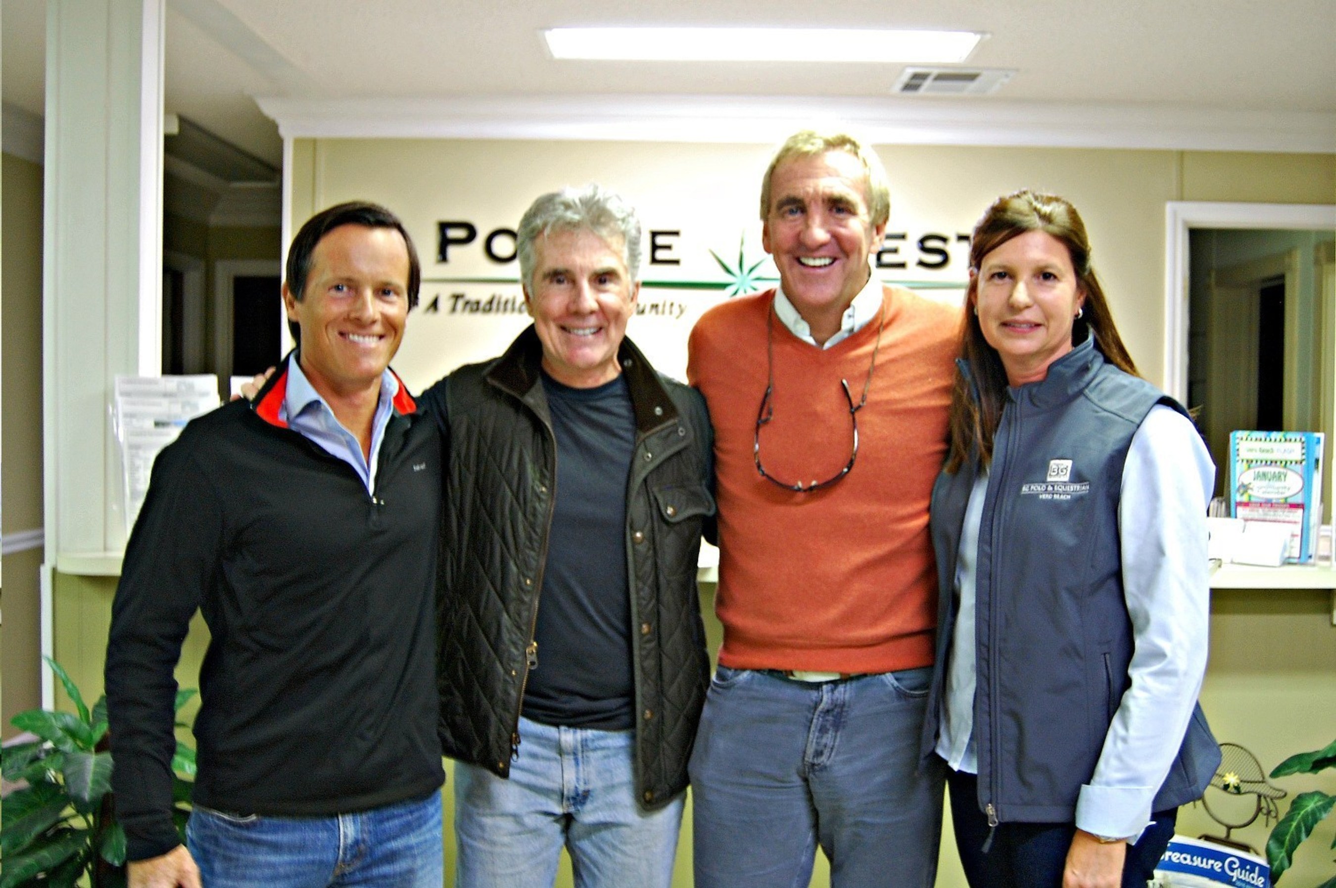 (Pictured, left to right) Max Secunda, BG Vero Beach Polo Club Director and Manager; John Walsh, creator of America's Most Wanted and owner of Team Shamrock Polo as well as founding member of BG Vero Beach Polo Club; Bobby Genovese, Chairman BG Capital Group and BG Signature; and Patta Conboy, Equestrian Director, BG Polo & Equestrian Vero Beach.