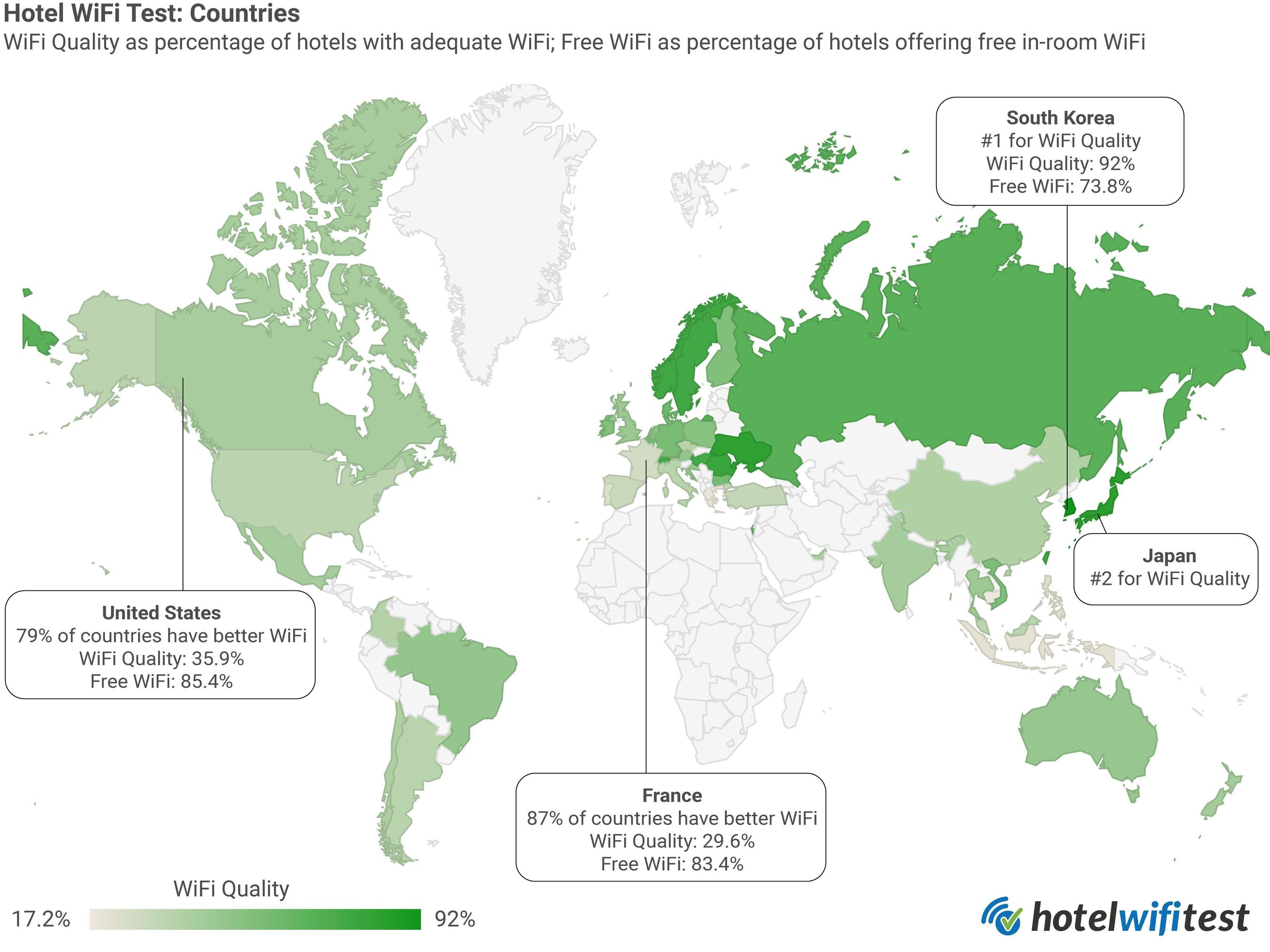 Hotel WiFi Test ranks countries by hotel WiFi quality (PRNewsFoto/Hotel WiFi Test)