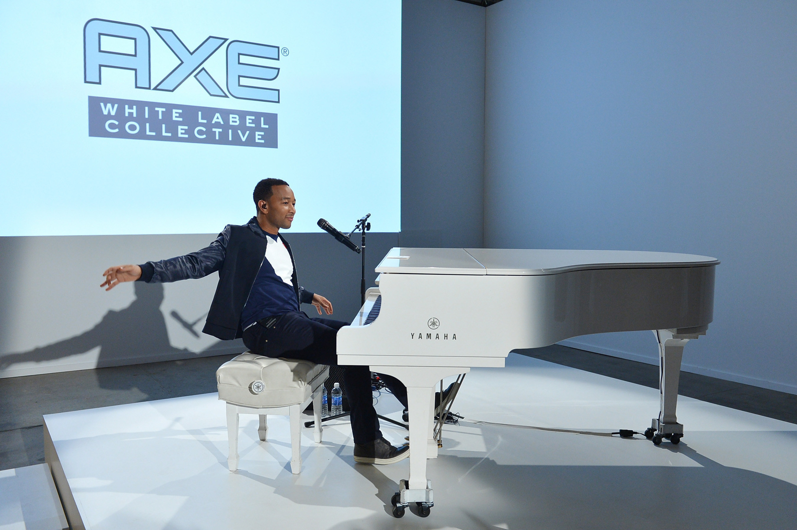 John Legend performs during the AXE White Label Collective launch at The Garage in NYC. Starting January 20, AXE and Legend invite emerging musicians to join the White Label Collective mentorship program.  (Photo by Slaven Vlasic/Getty Images for AXE)
