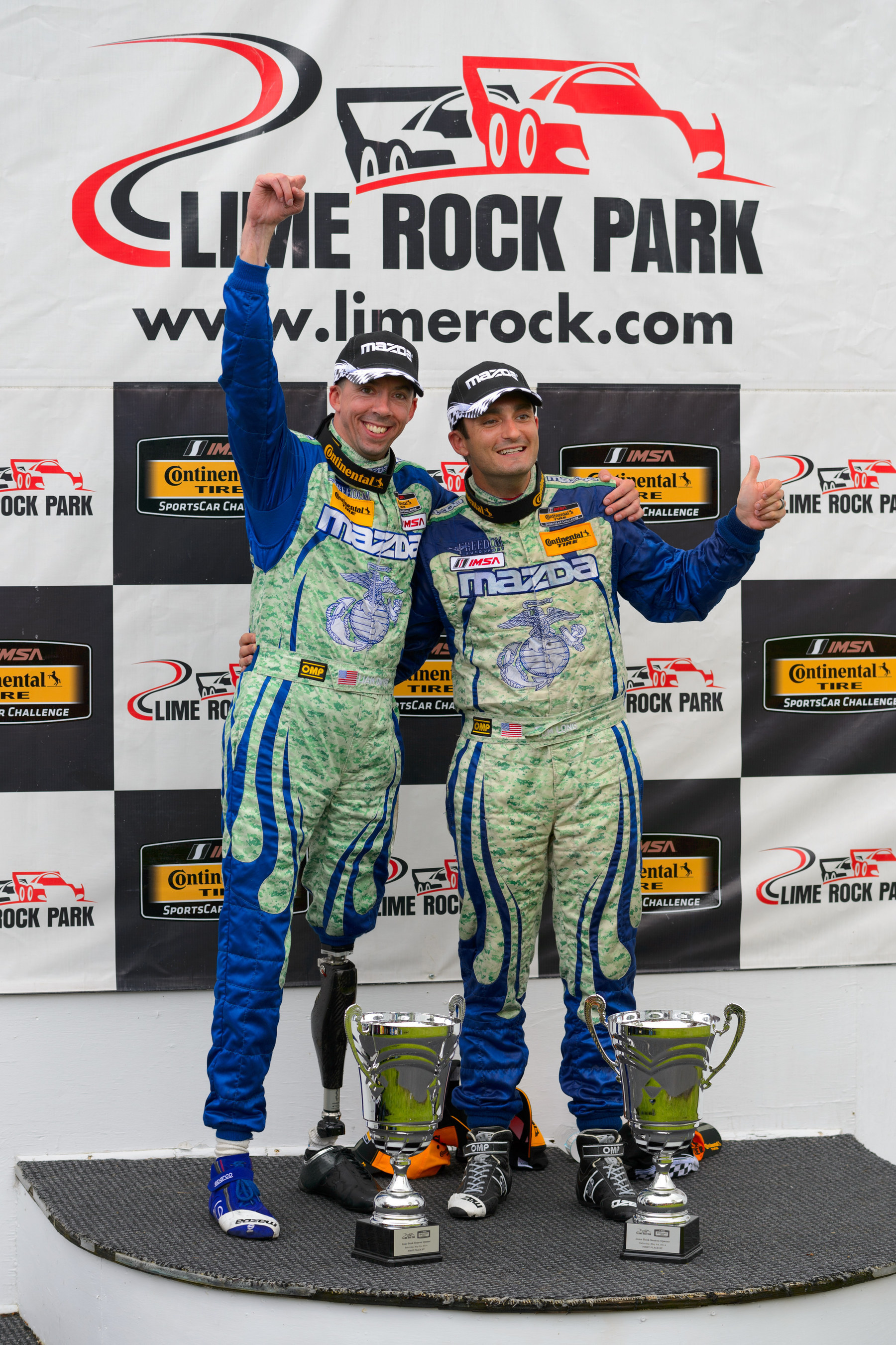Liam Dwyer And Tom Long Celebrate Their Win At Lime Rock
