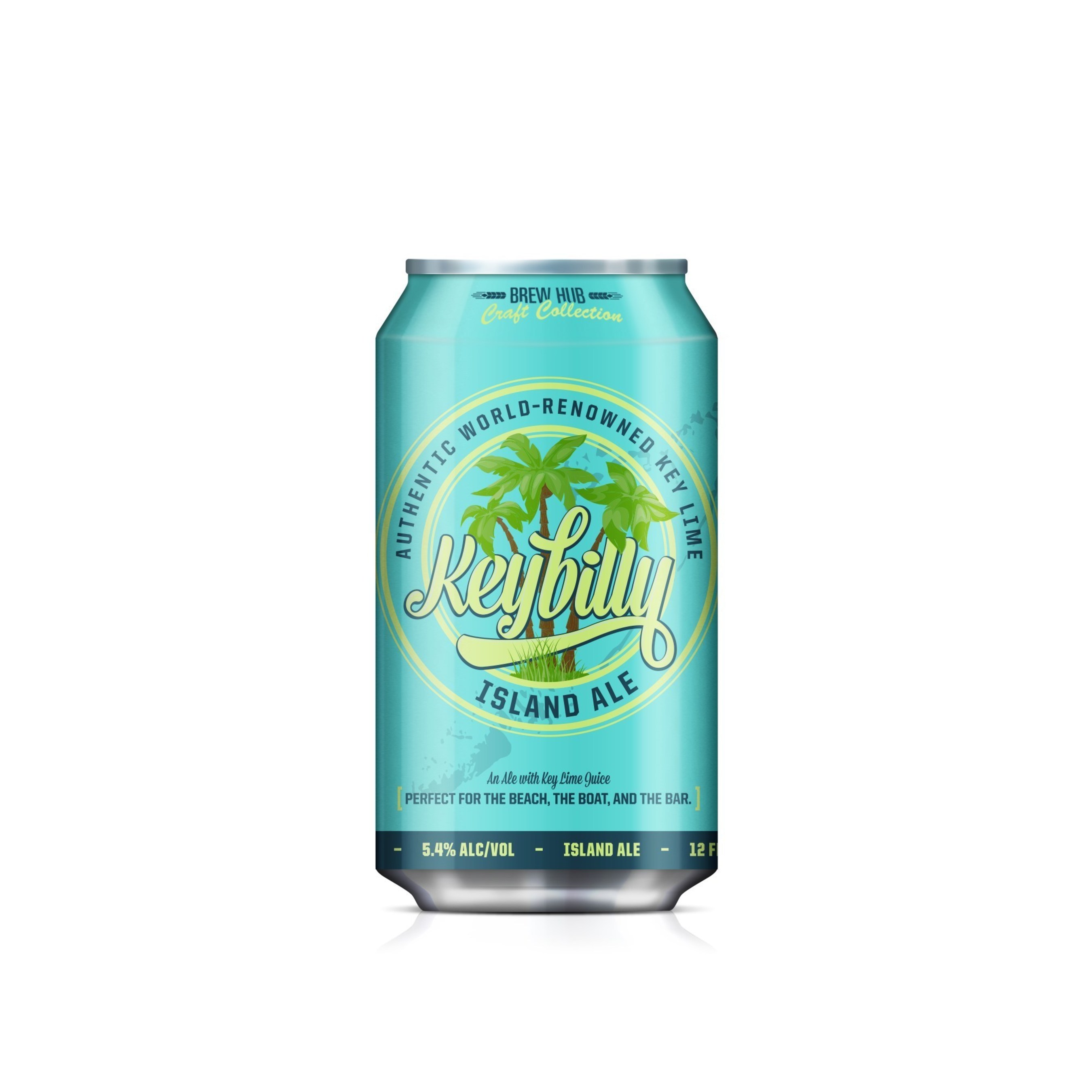 Twelve-ounce can of Keybilly Island Ale brewed at Brew Hub in Lakeland, Florida.