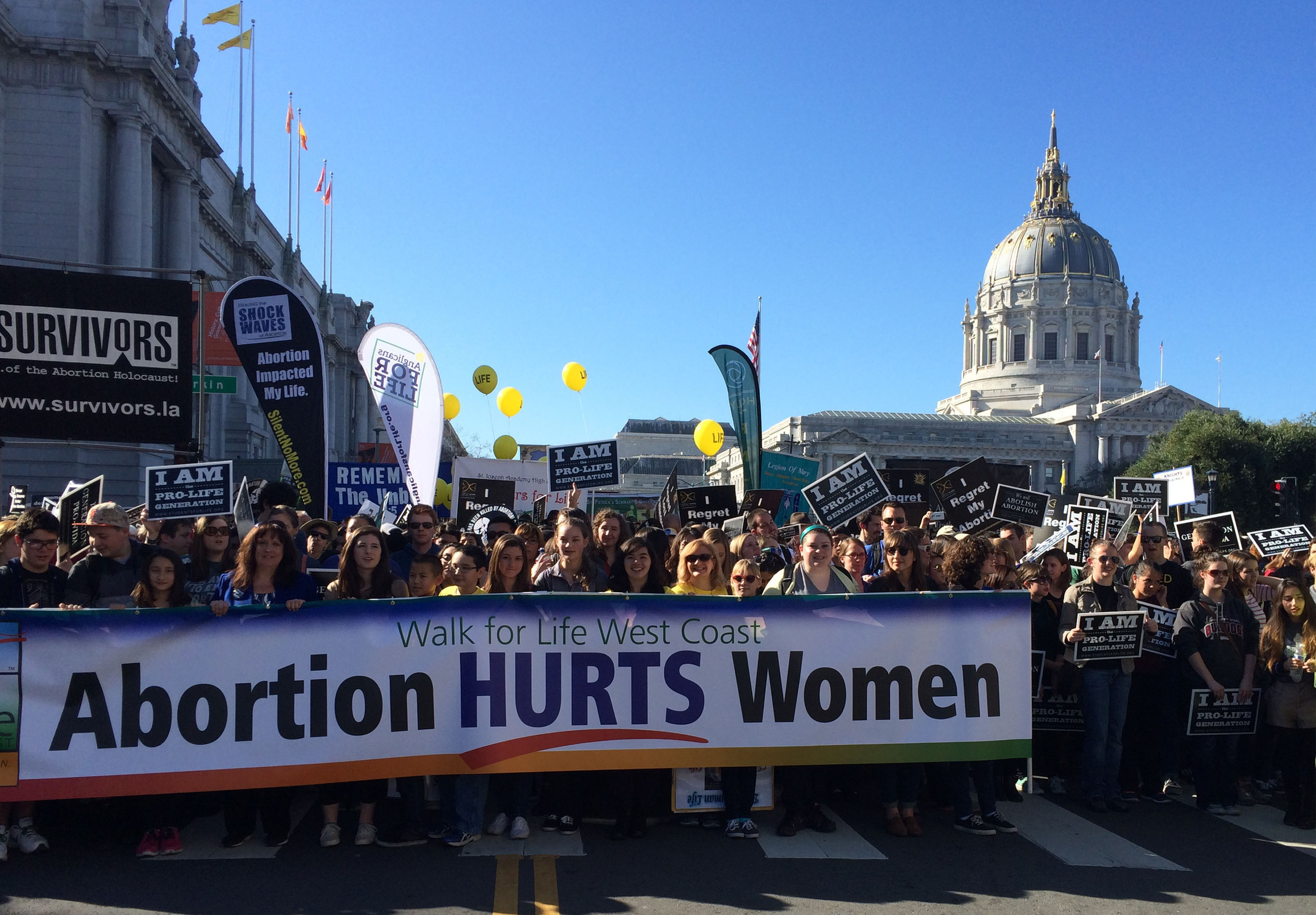 50,000 filled San Francisco's streets on January 24 in opposition to Roe v. Wade.