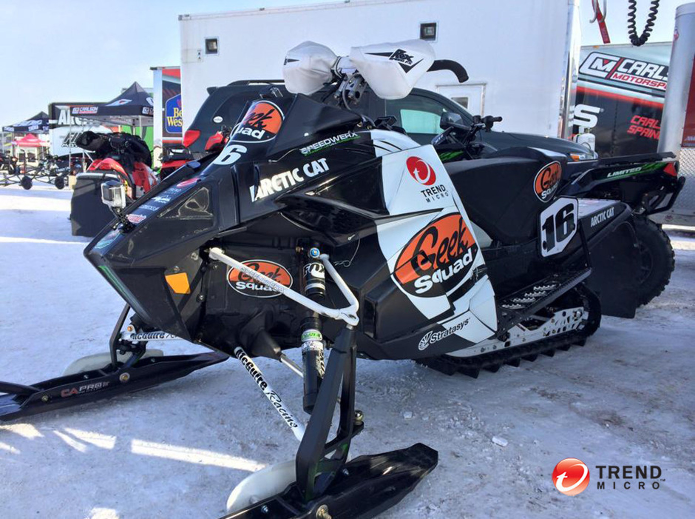 Trend Micro and Best Buy Geek Squad sponsored snowmobile