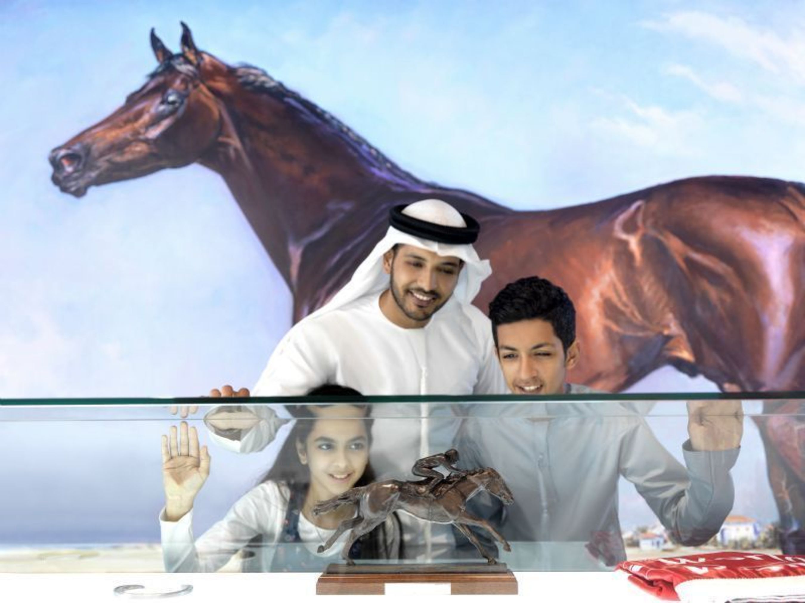 An exhibition which explores the shared development story of Dubai and its horseracing heritage, driven by the pioneering spirit of His Highness Sheikh Mohammed bin Rashid Al Maktoum, Vice-President and Prime Minister of the UAE and Ruler of Dubai, has opened to the public at Meydan Racecourse. (PRNewsFoto/Falcon and Associates)