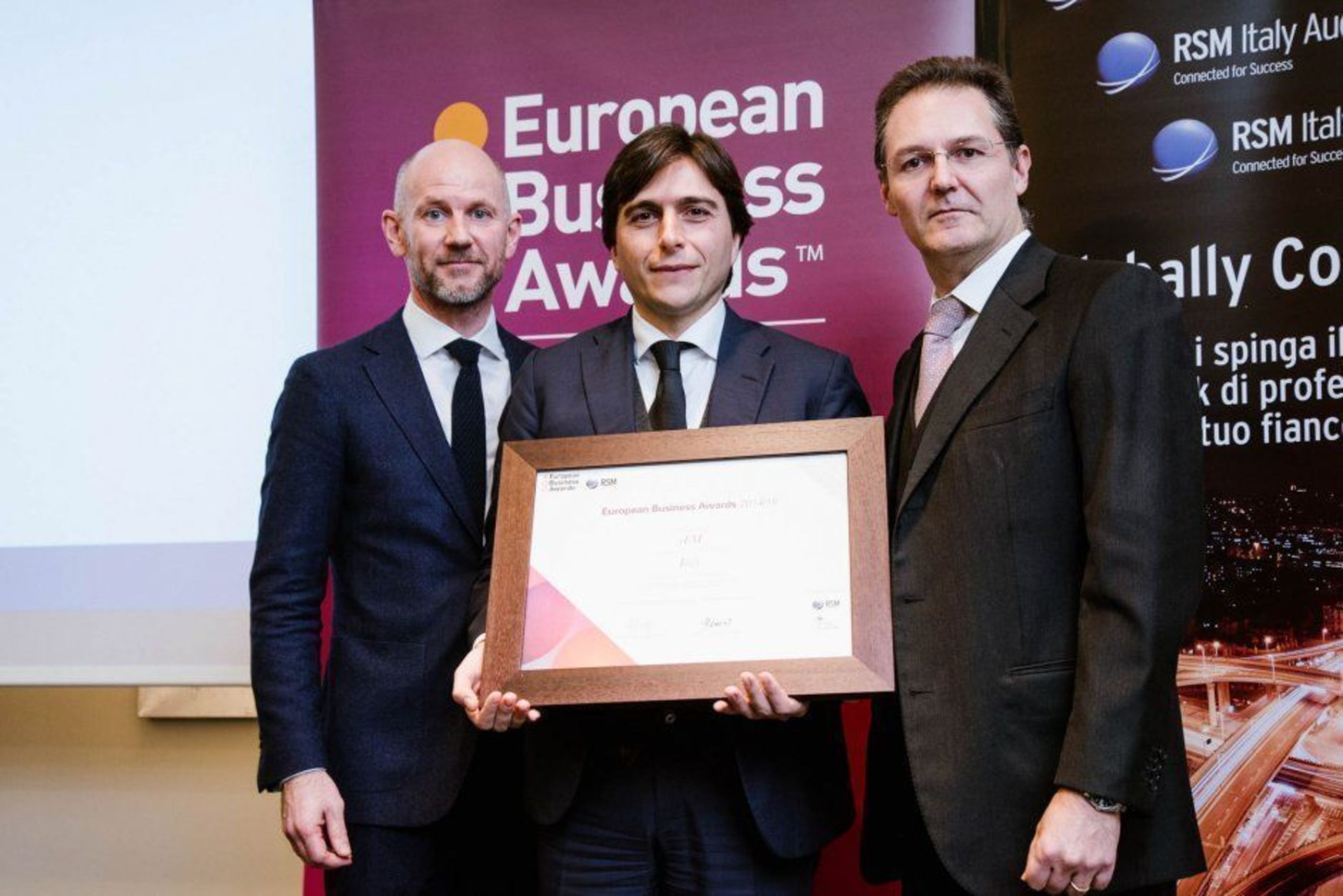 eFM is a success story in Europe: promoting youth, talent, innovation and hope. eFM has been recognized as National Champion within the European Business Awards. The award discovers companies that have achieved excellent results and distinguished themselves as leaders. eFM, an engineering company focused on Real Estate, Facility Management and Smart Cities, is competing for its entrepreneurial skills and the courage to find new ways to succeed. Support courage, innovation, youth and start-ups. (PRNewsFoto/eFM Srl)