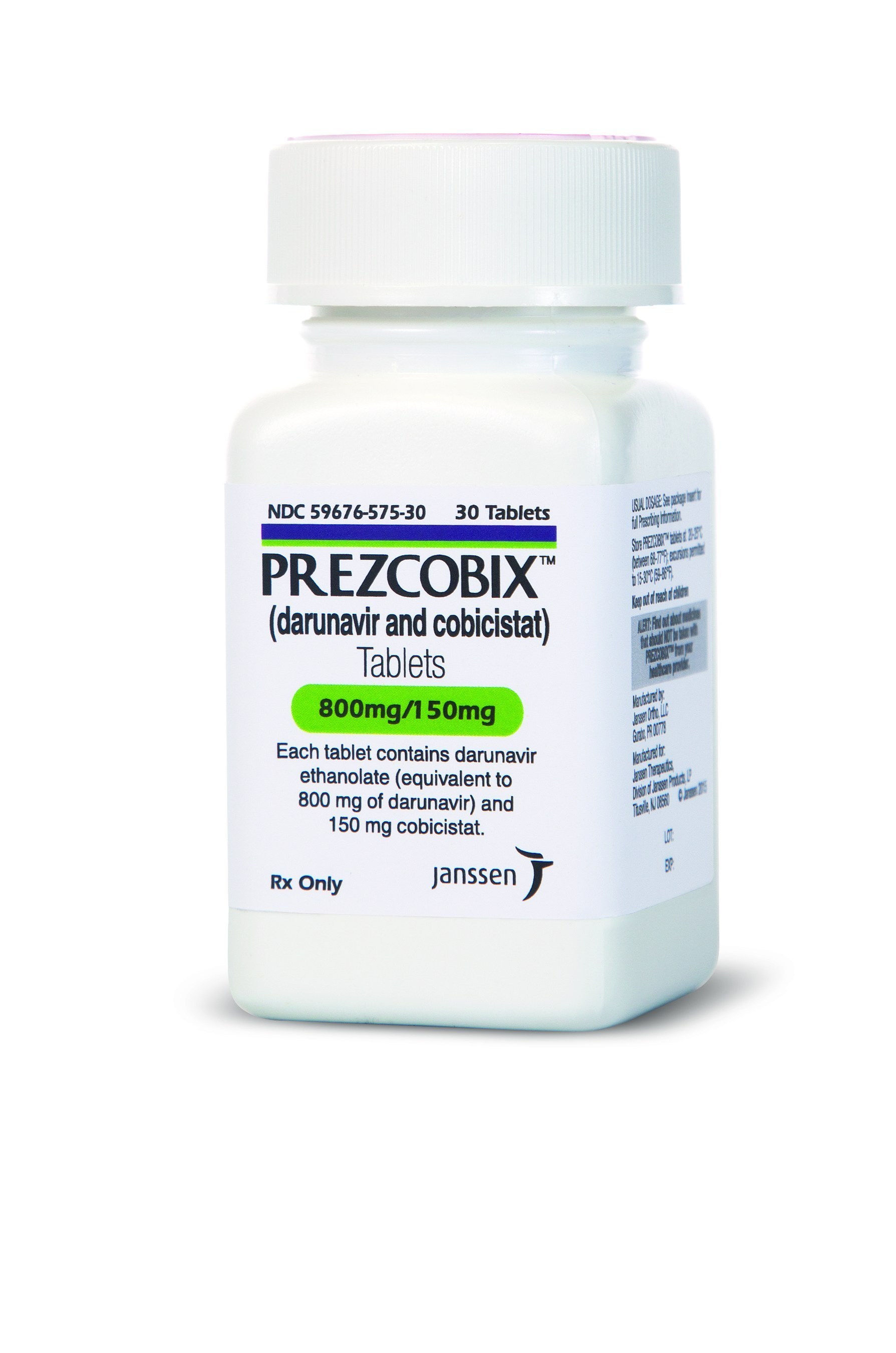 PREZCOBIX(TM) (darunavir 800mg / cobicistat 150mg) Tablets Bottle