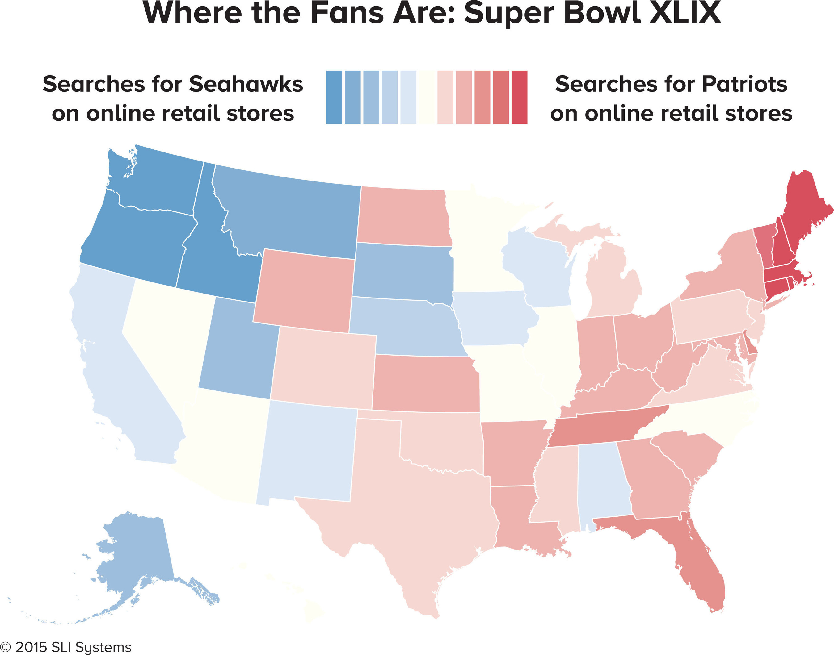 Super Bowl Map Reveals "Where the Fans Are" with State-by-State Look at Patriots and Seahawks' Popularity