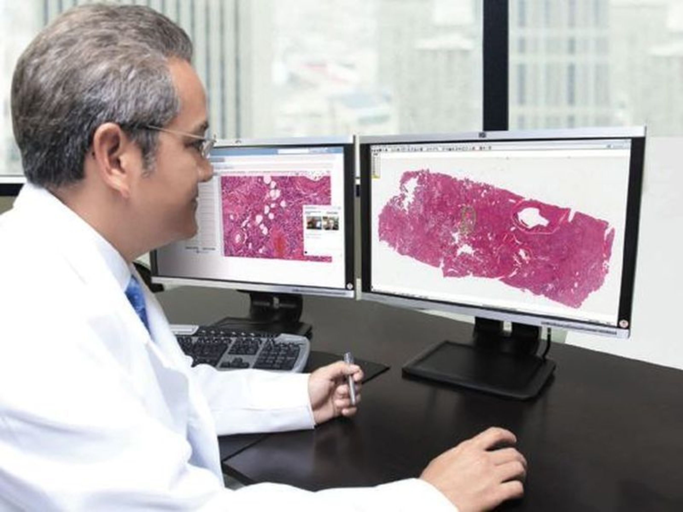 Aperio ePathAccess allows pathologists to securely and quickly upload patient case information and associated digital pathology images to the cloud-based software for rapid consultation, collaboration, and quality assurance. The ISO 27001 certification reflects the high level of security provided by Aperio ePathAccess. (PRNewsFoto/Leica Biosystems)