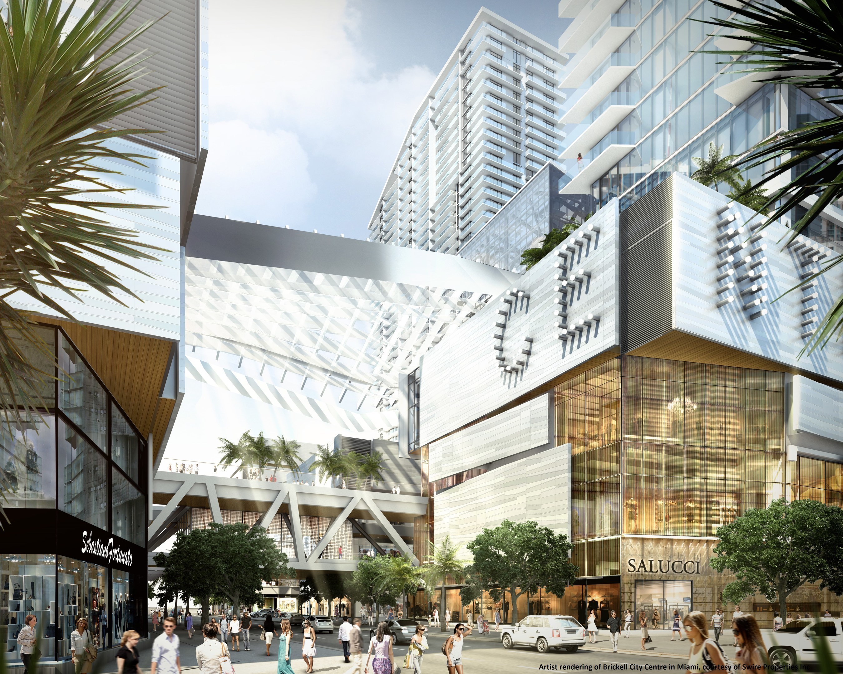 A rendering of the retail component at Brickell City Centre in downtown Miami.