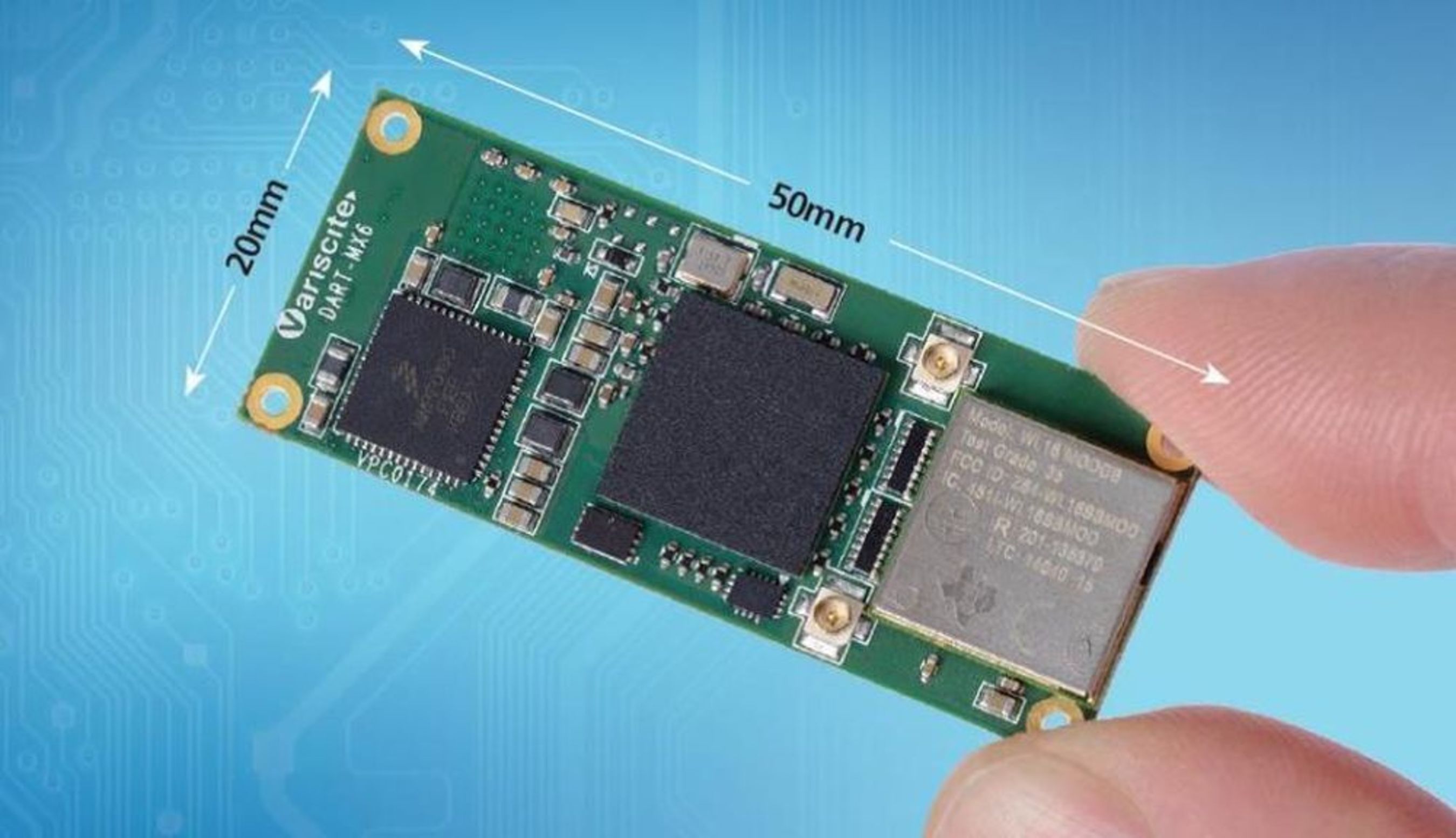 Measuring only 20x50x4mm, Variscite's DART-MX6 is the smallest Freescale i.MX6 System-on-Module in the market. (PRNewsFoto/Variscite)