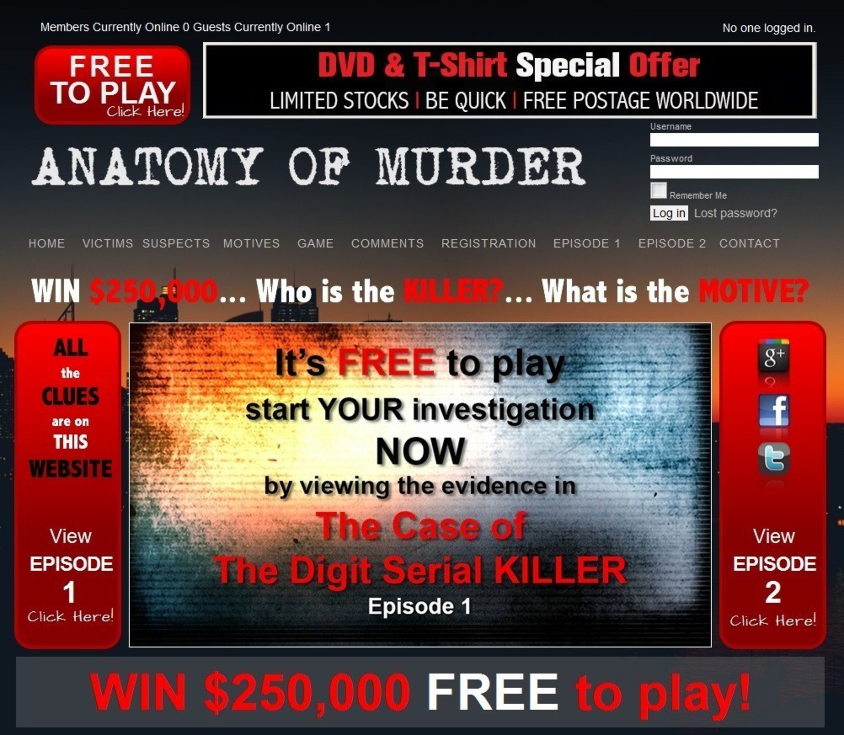 Win $250,000 in a World First Online Murder Mystery Game