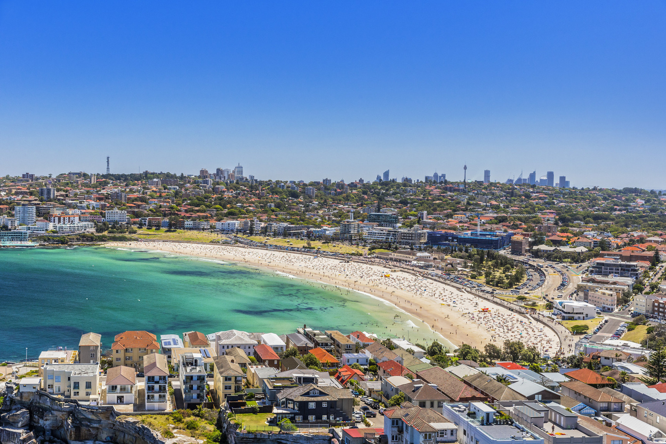Aerial of Bondi Beach, Sydney